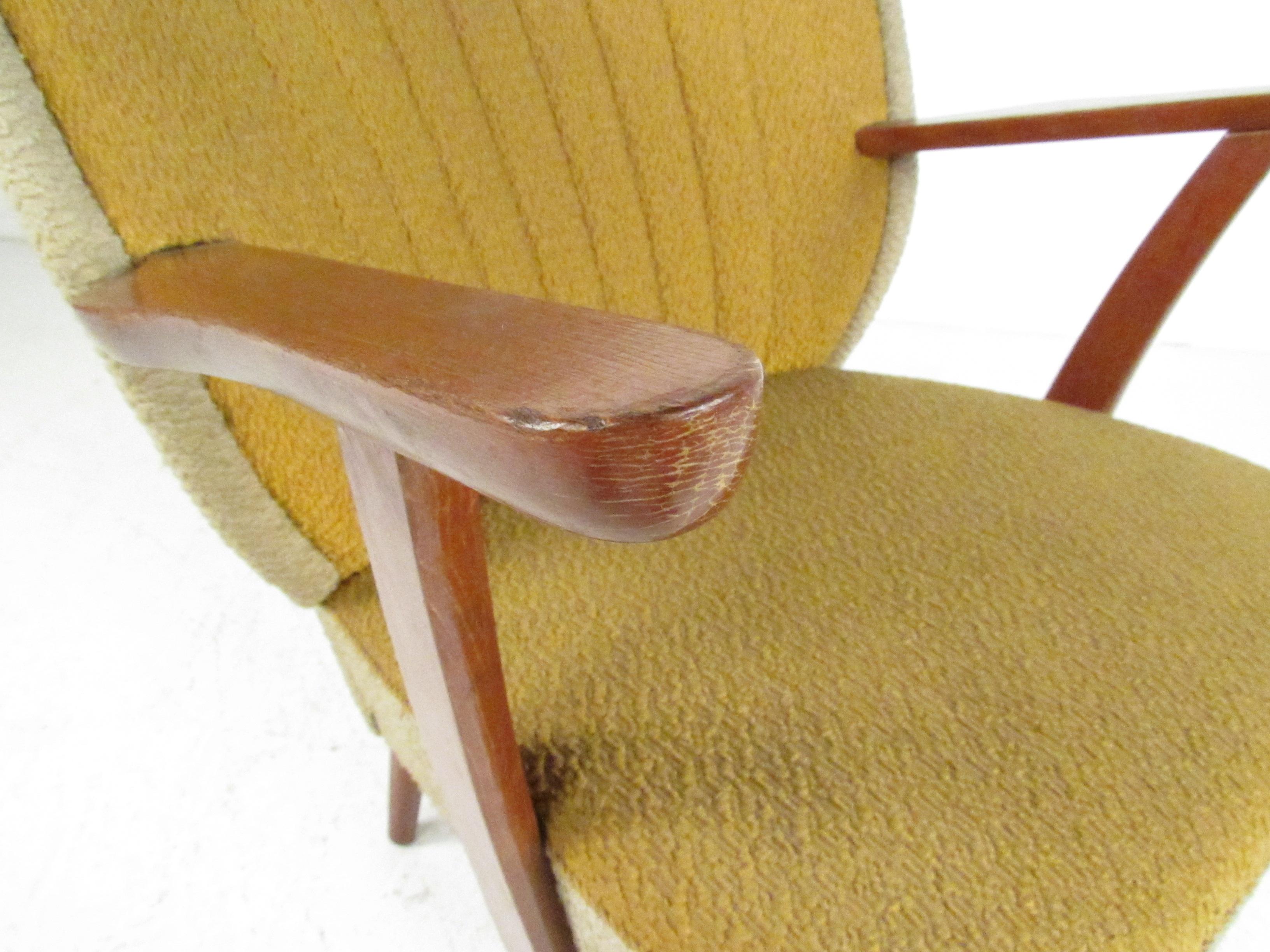 Upholstery Pair of Sculptural Vintage Cocktail Chairs For Sale
