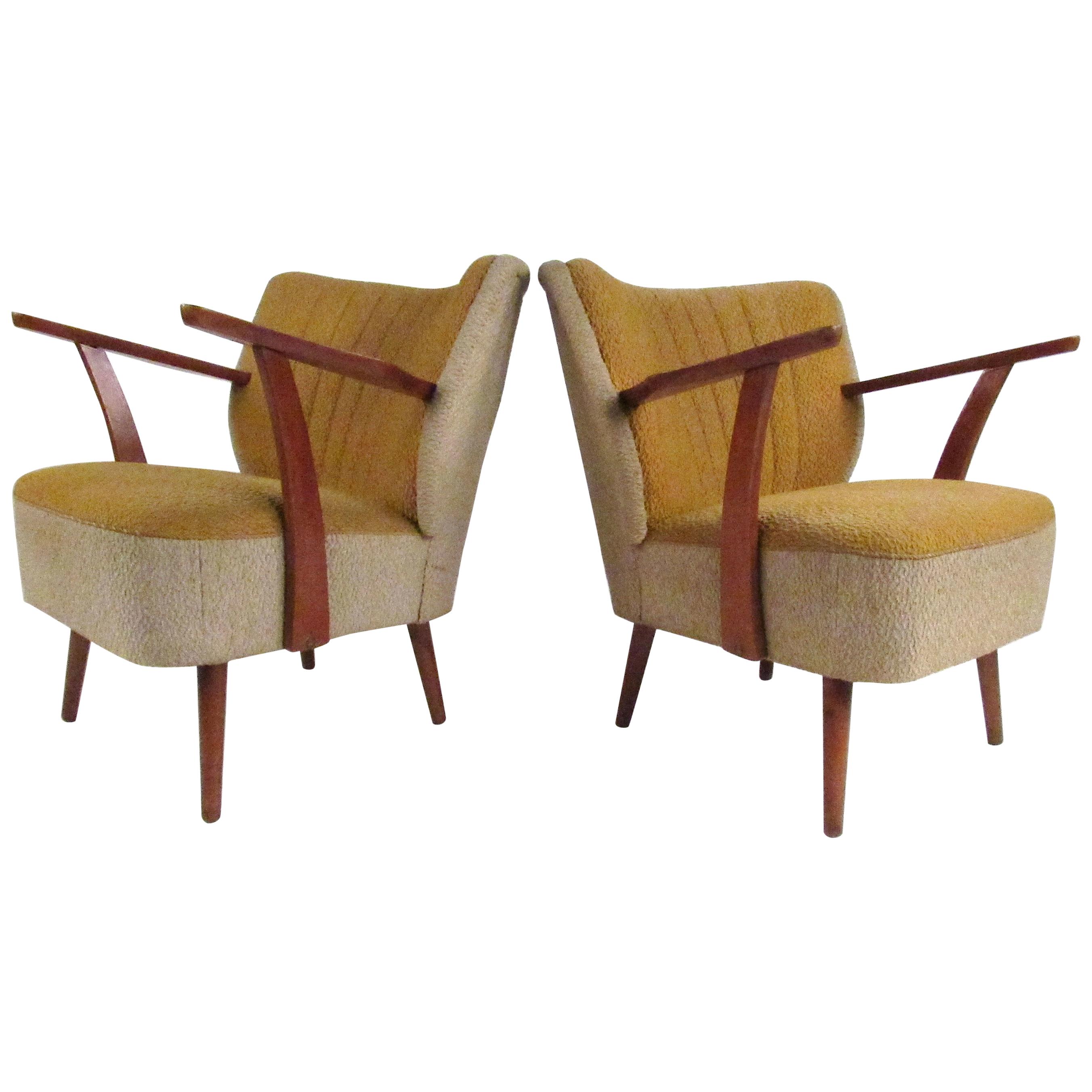 Pair of Sculptural Vintage Cocktail Chairs