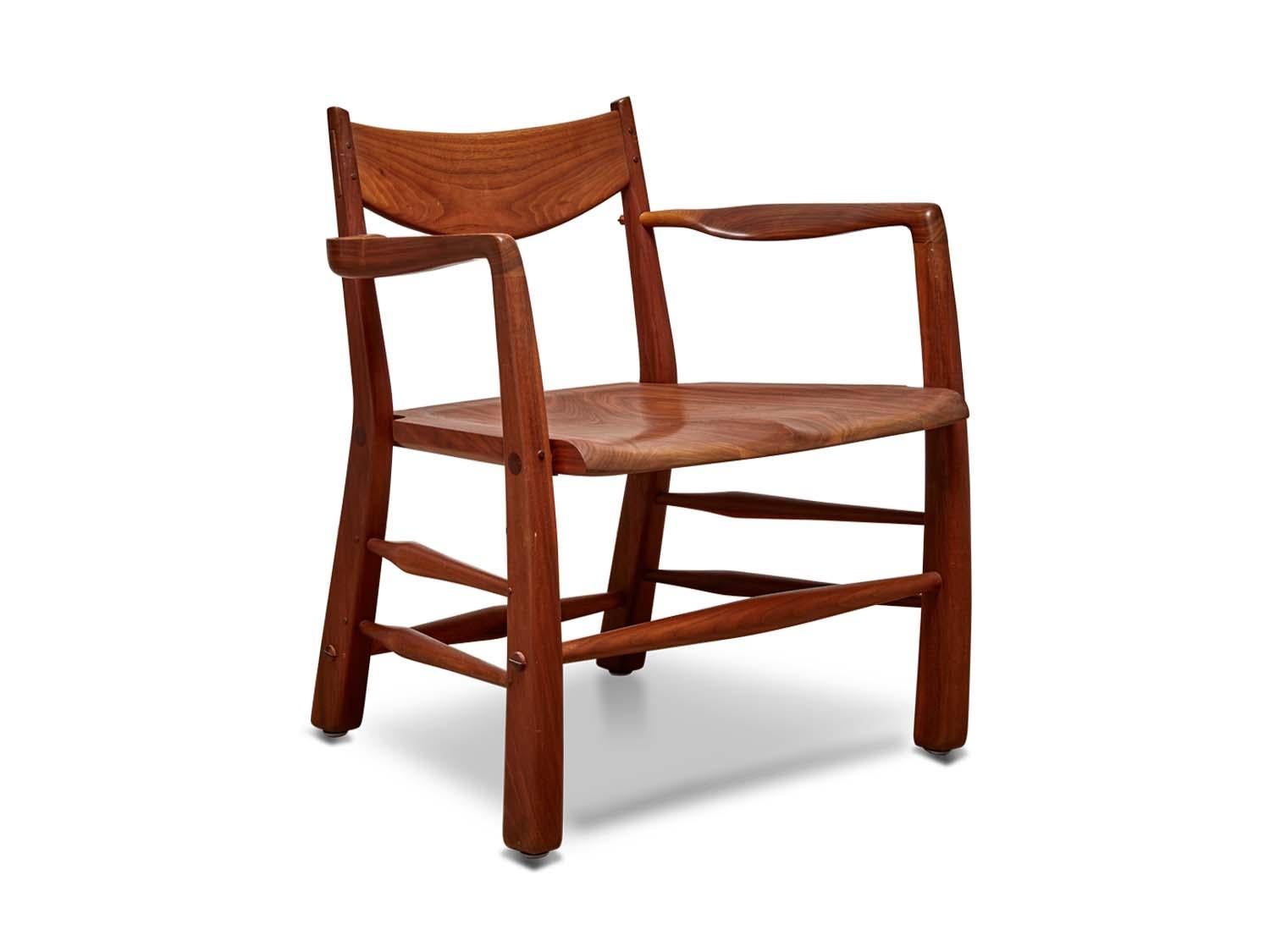 Mid-Century Modern Pair of Sculptural Walnut Chairs by Richard Patterson