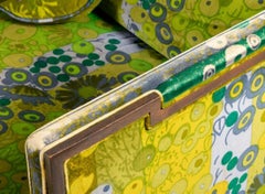 Pair of Sculptural Walnut Lounge Chairs with Jack Larsen Fabric