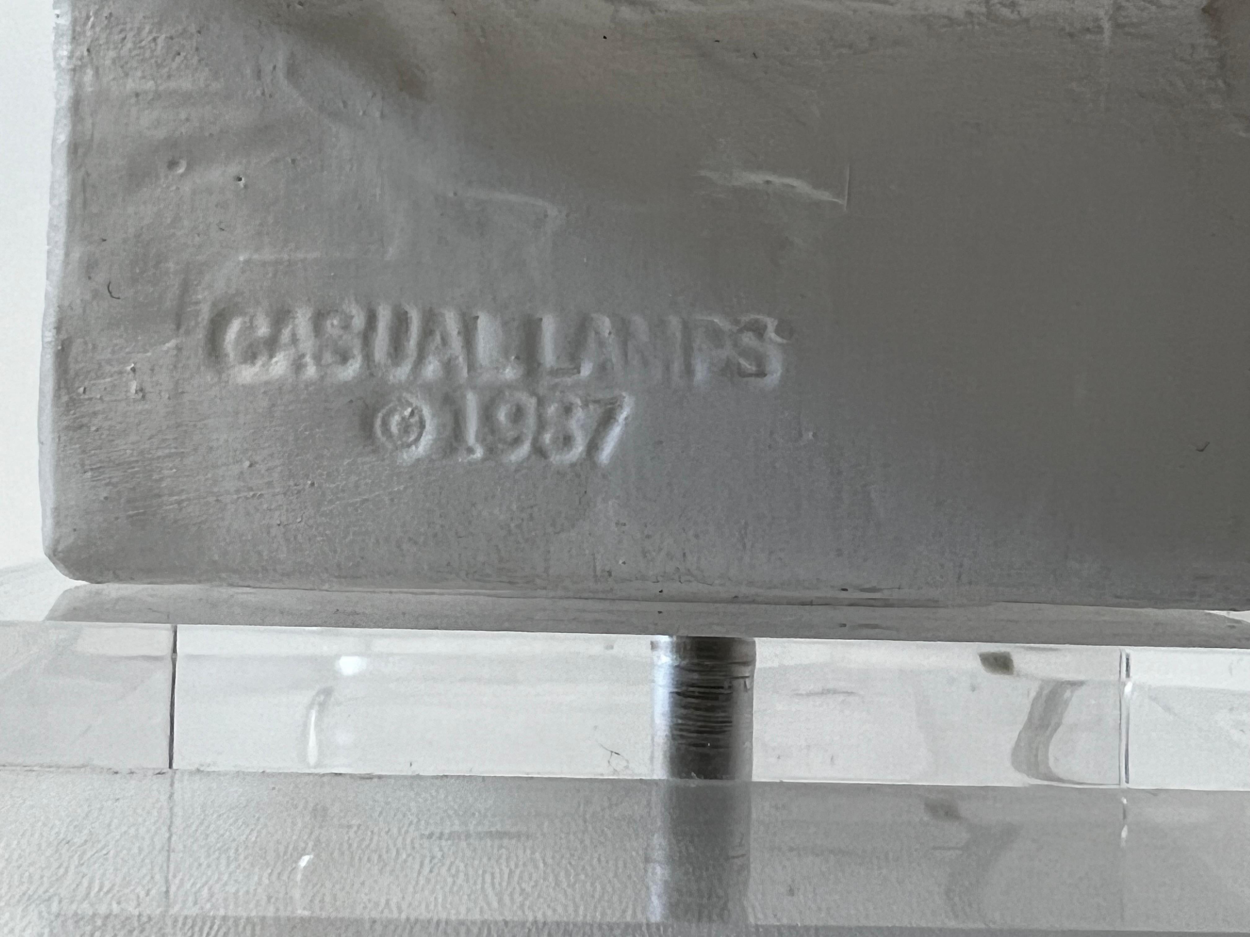 Pareja de lámparas escultóricas de escayola blanca by Casual Lamps Yeso