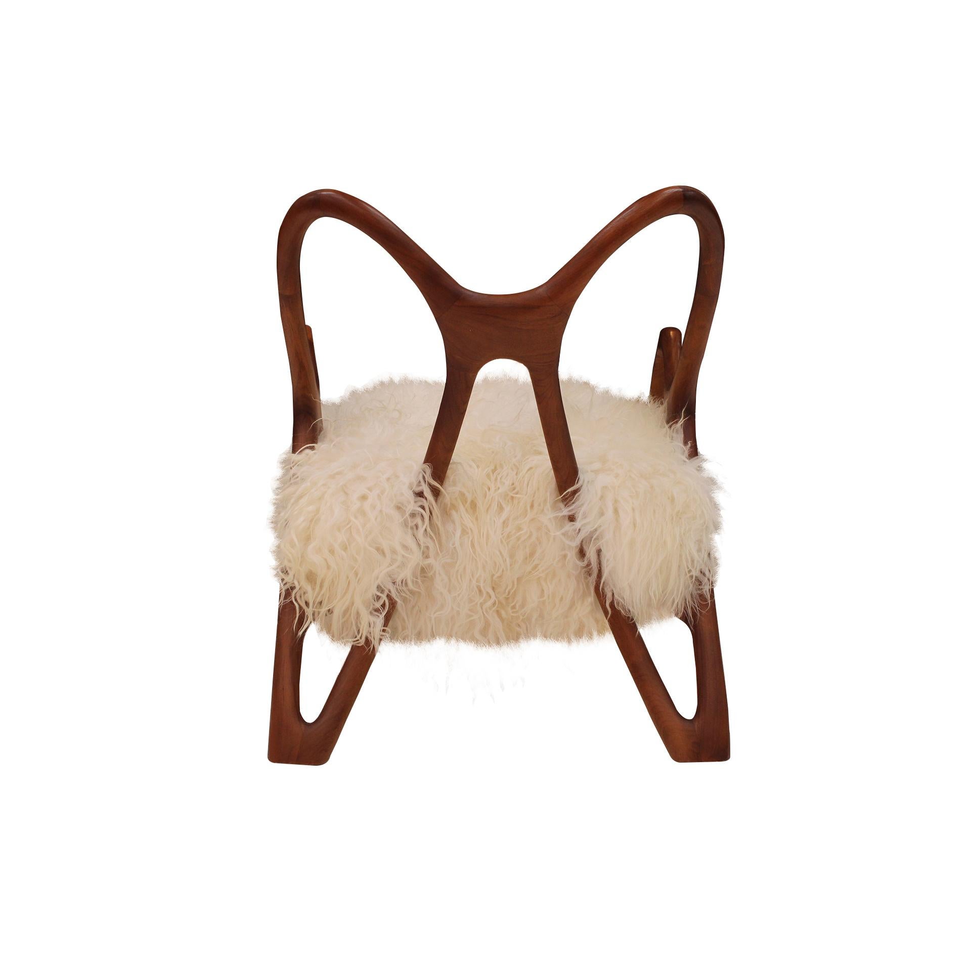 Italian Pair Of Sculptural Wooden Armchairs, Italy