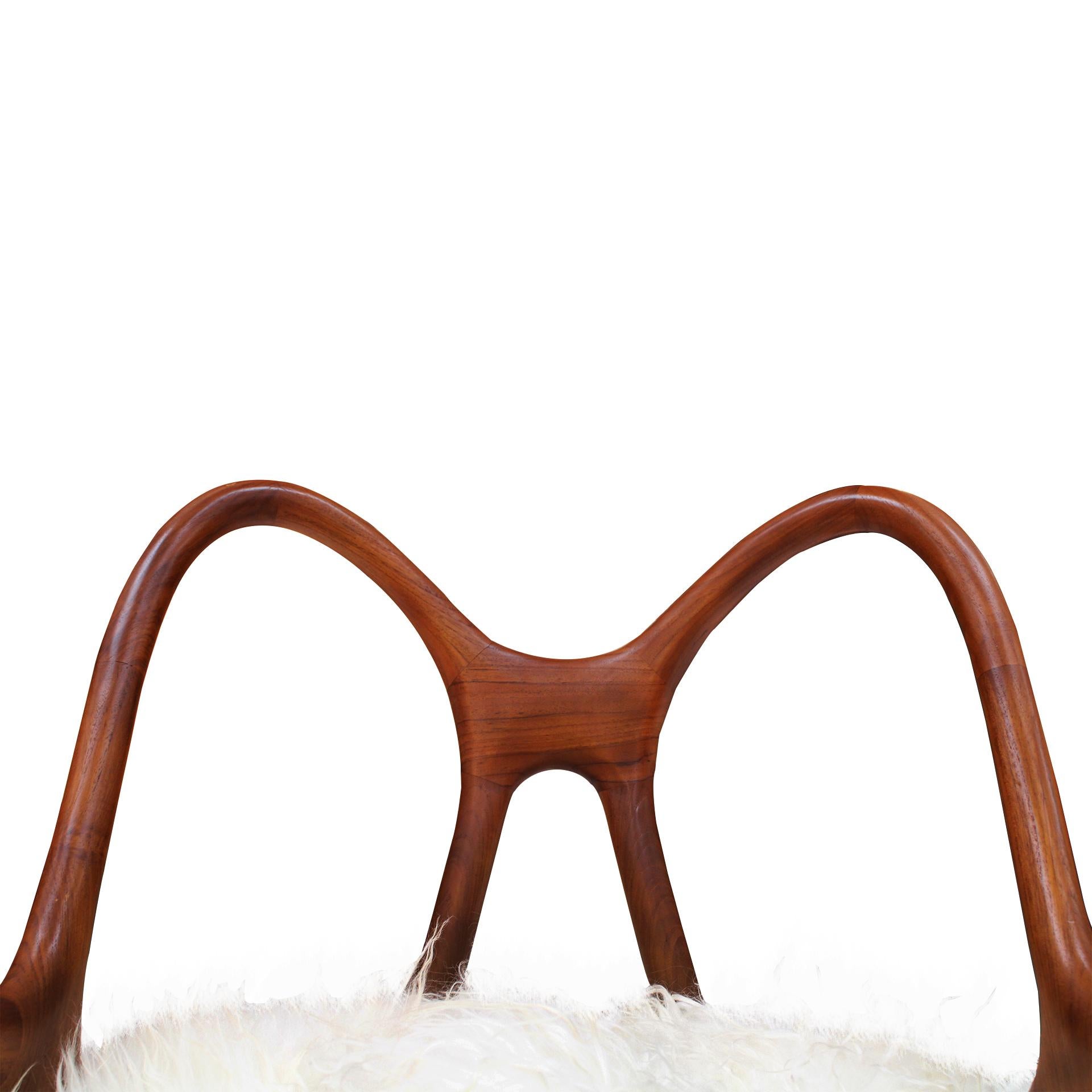 Pair Of Sculptural Wooden Armchairs, Italy 2