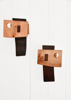 Coppia di applique scultoree in legno di Degivry