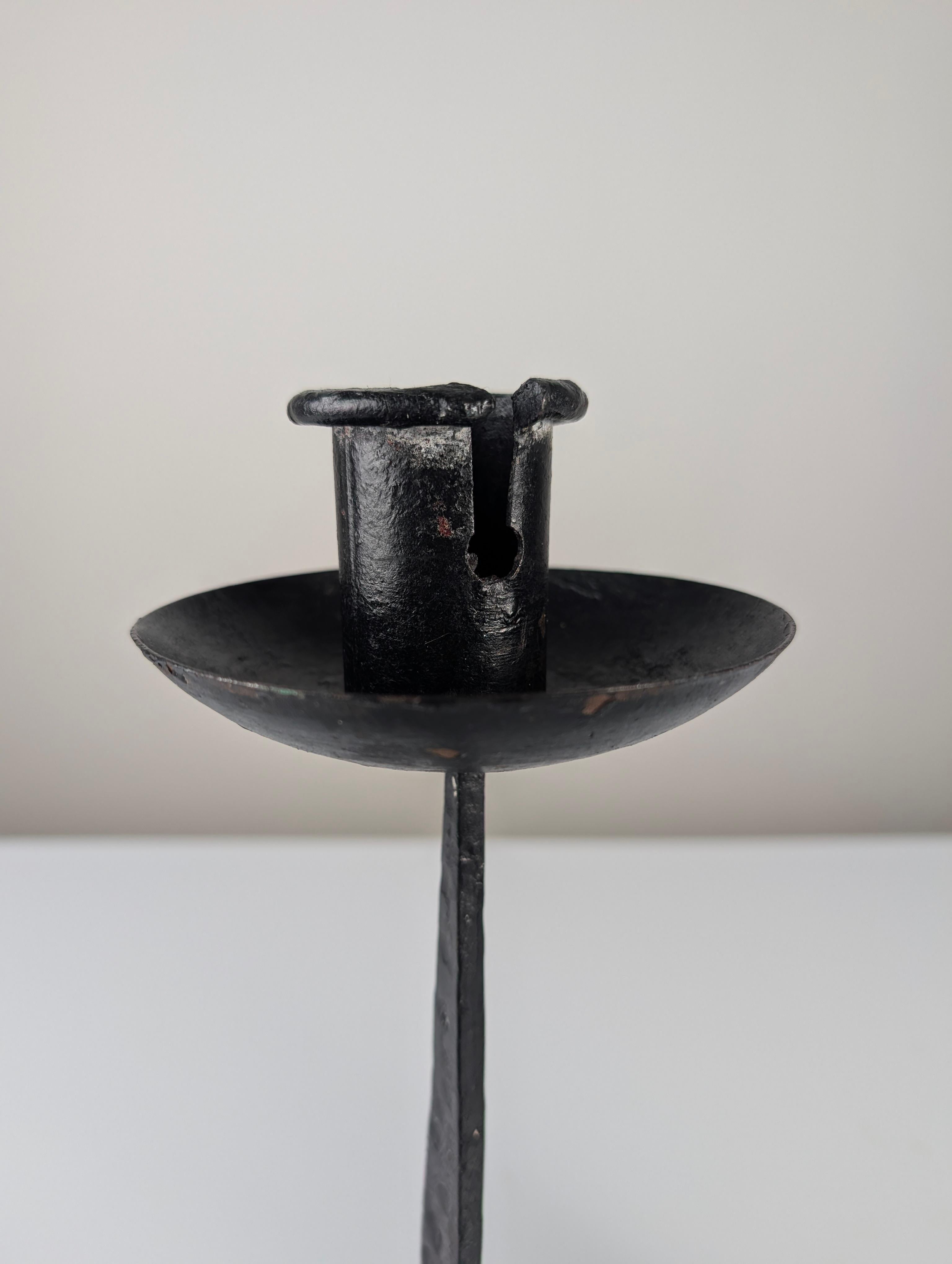 Pair of Sculptural Wrought Iron Candleholders, 1950s For Sale 3