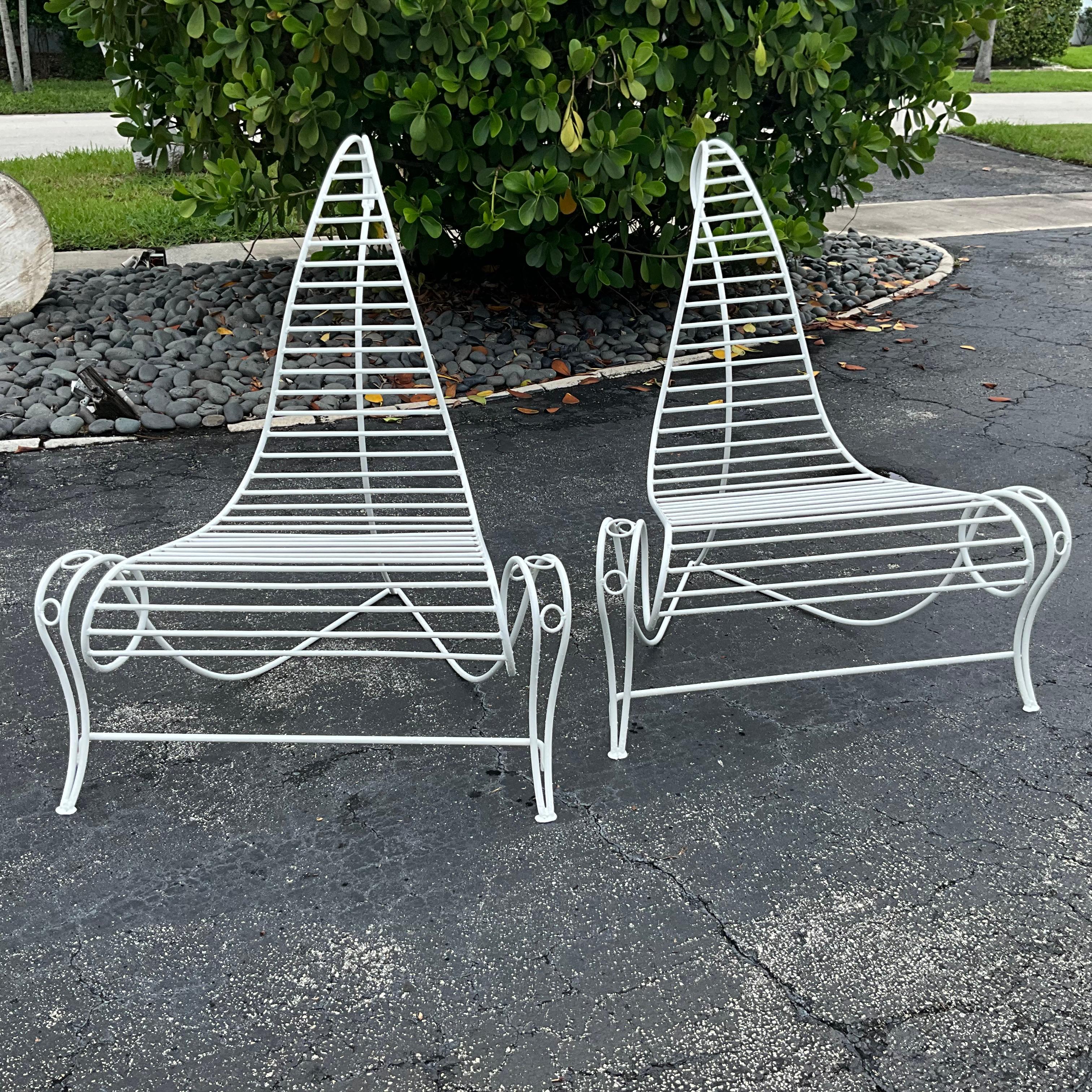 Paire de chaises sculpturales en fer forgé dans le style d'André Dubrueil, Professio en vente 1