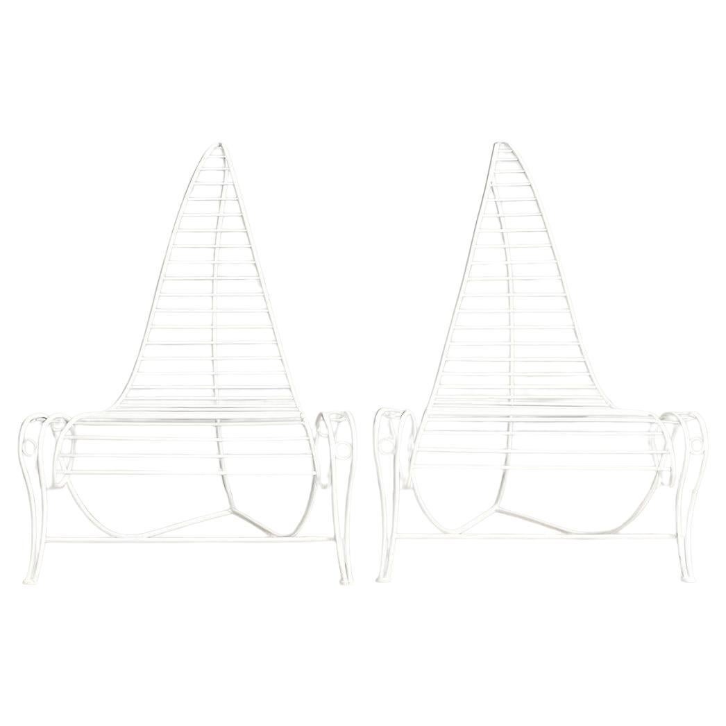 Paire de chaises sculpturales en fer forgé dans le style d'André Dubrueil, Professio en vente