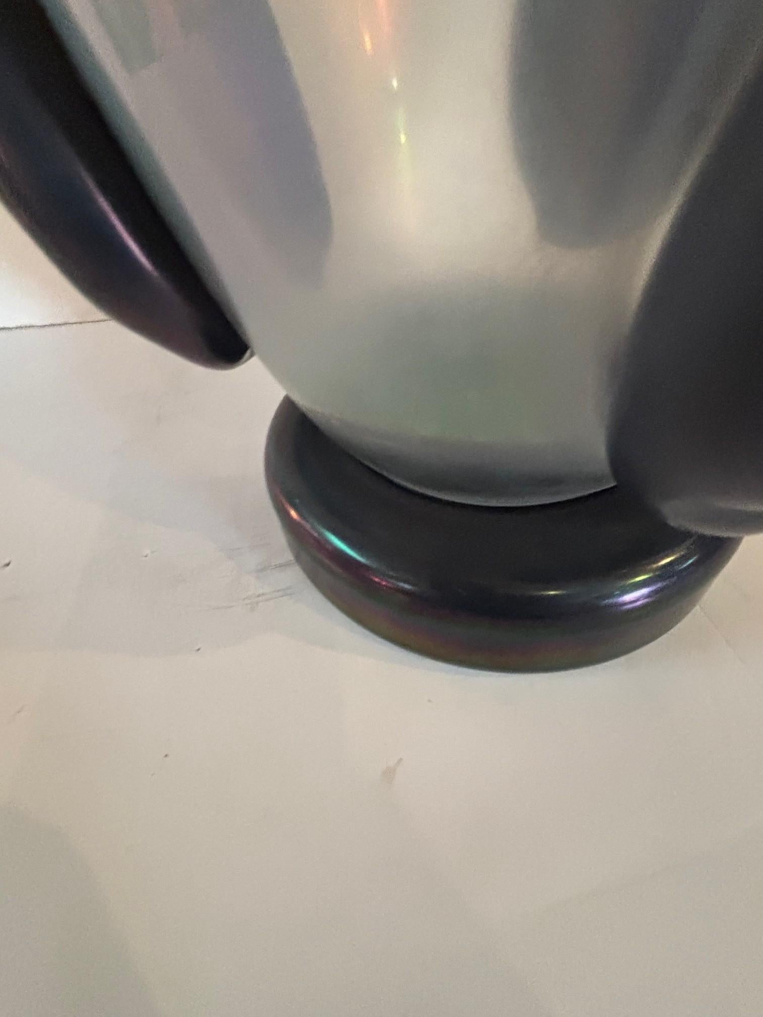 Coppia di vasi scultura in vetro di Murano cangiante firmati Costantini in vendita 5