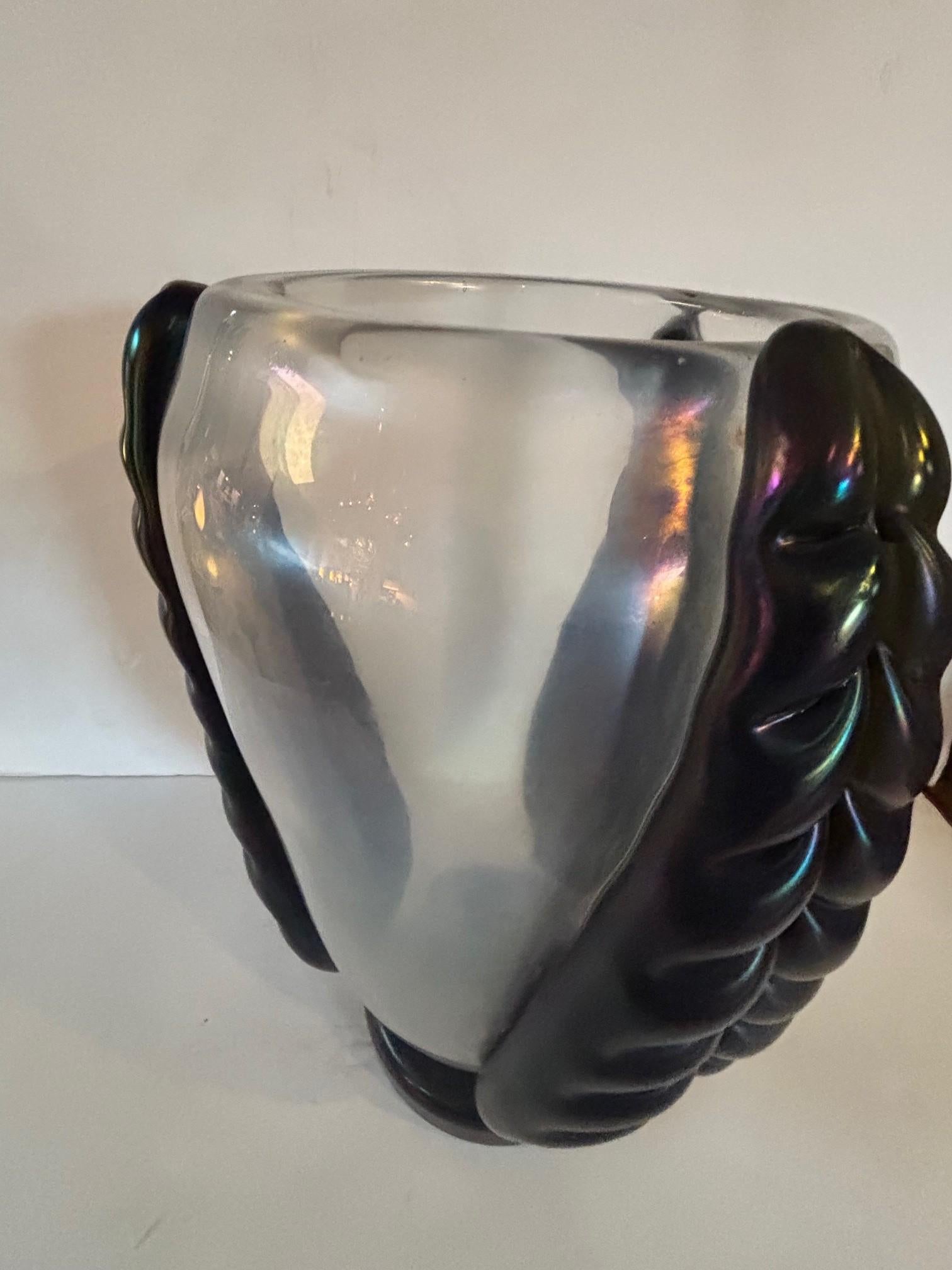 Coppia di vasi scultura in vetro di Murano cangiante firmati Costantini in vendita 6