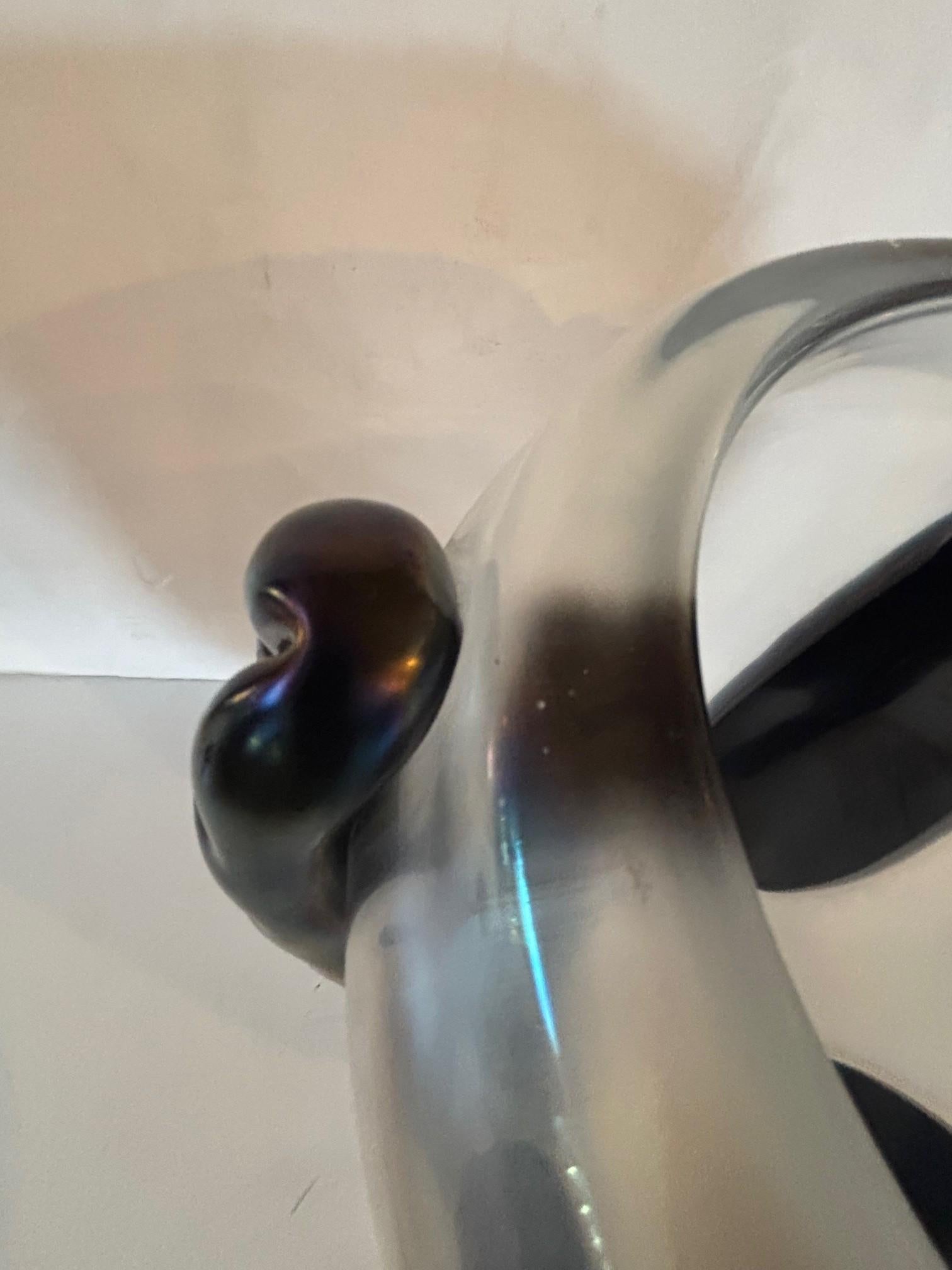 Coppia di vasi scultura in vetro di Murano cangiante firmati Costantini in vendita 7