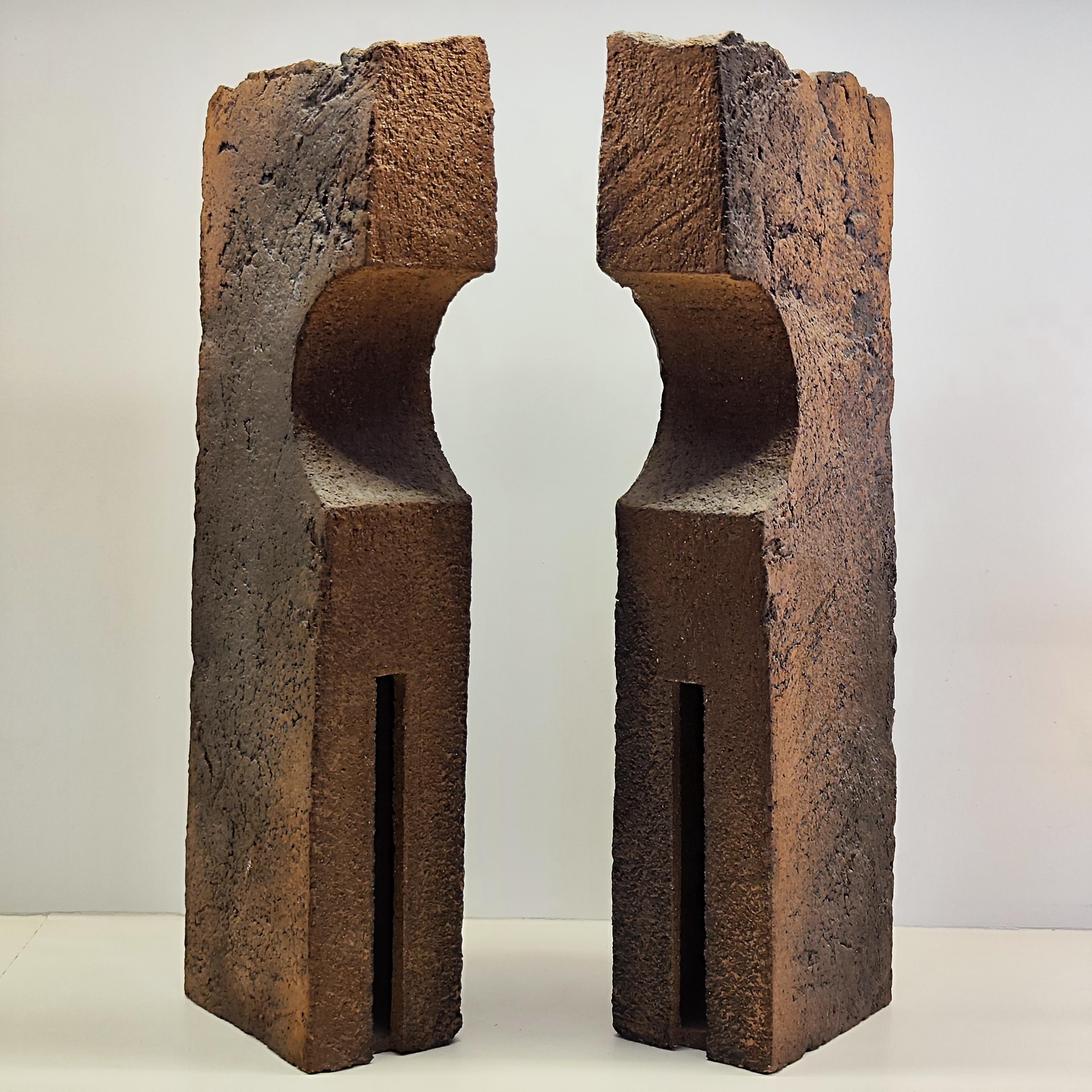Coppia di sculture attribuite a Guy Bareff in argilla chamotte - Anni '70 - Francia in vendita 7
