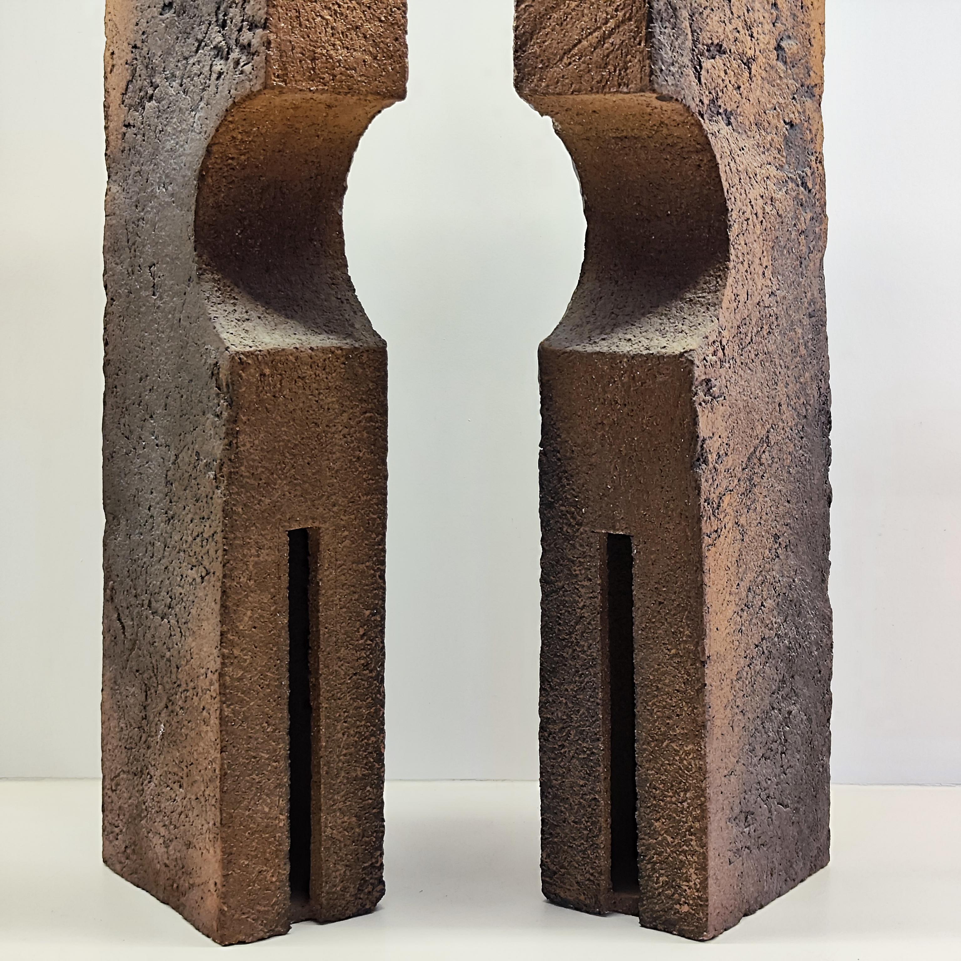 Coppia di sculture attribuite a Guy Bareff in argilla chamotte - Anni '70 - Francia in vendita 8