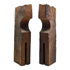 Pair of sculptures attributed to Guy Bareff in chamotte clay - 1970s - France