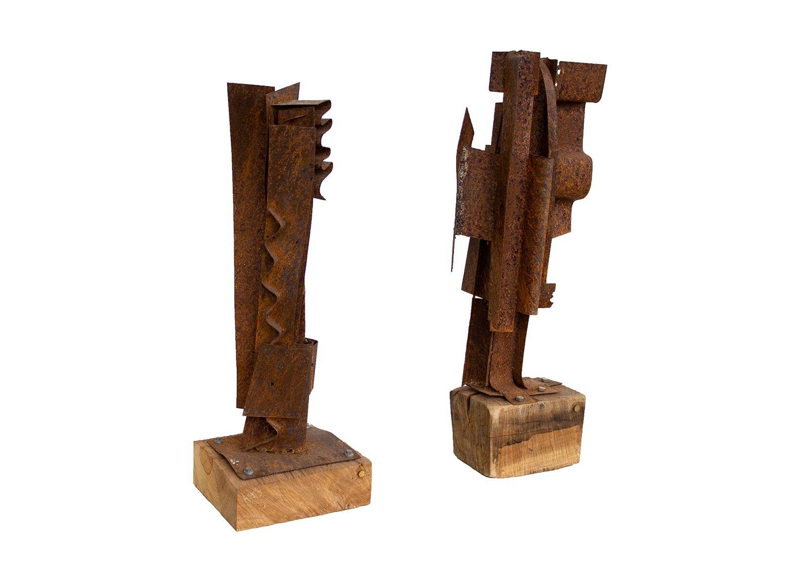 Contemporary Pair of Handmade Sculptures by American Artist PKW For Sale