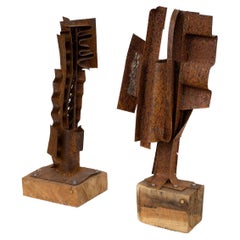 Paar handgefertigte Skulpturen des amerikanischen Künstlers PKW