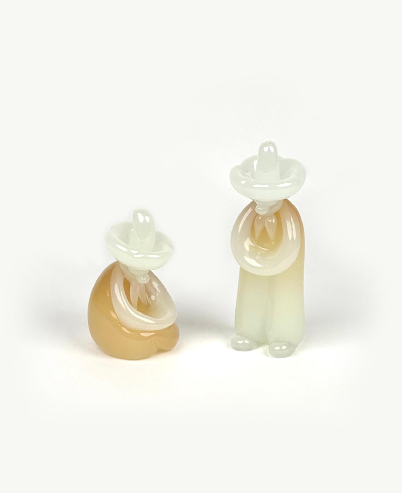 Pair of Sculptures Mexican in Murano Glass by Archimede Seguso, Italy, 1970s For Sale 2