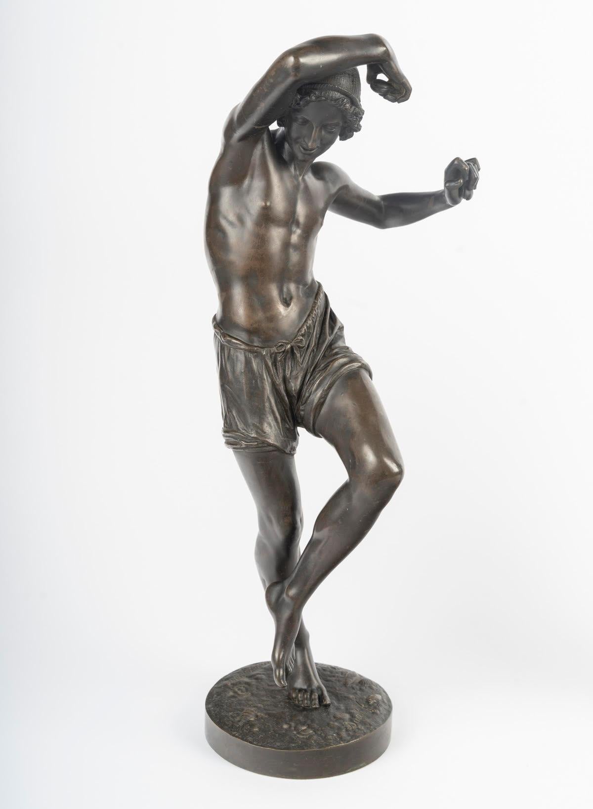 Coppia di sculture di due ballerine napoletane in bronzo di Francisque Duret. in vendita 2