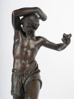 Pair of Sculptures of Two Neapolitan Dancers in Bronze by Francisque Duret.
