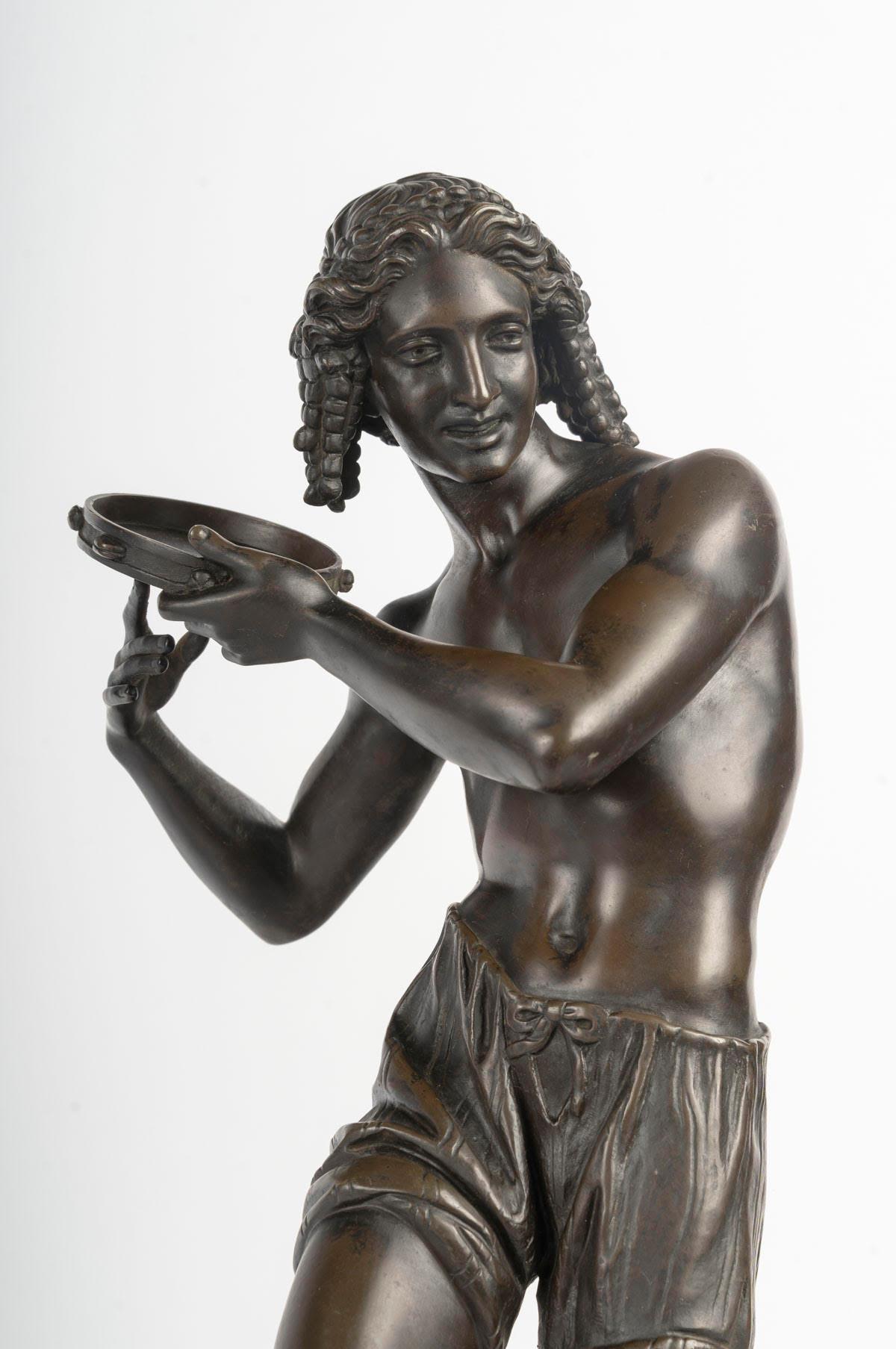 Napoleone III Coppia di sculture di due ballerine napoletane in bronzo di Francisque Duret. in vendita