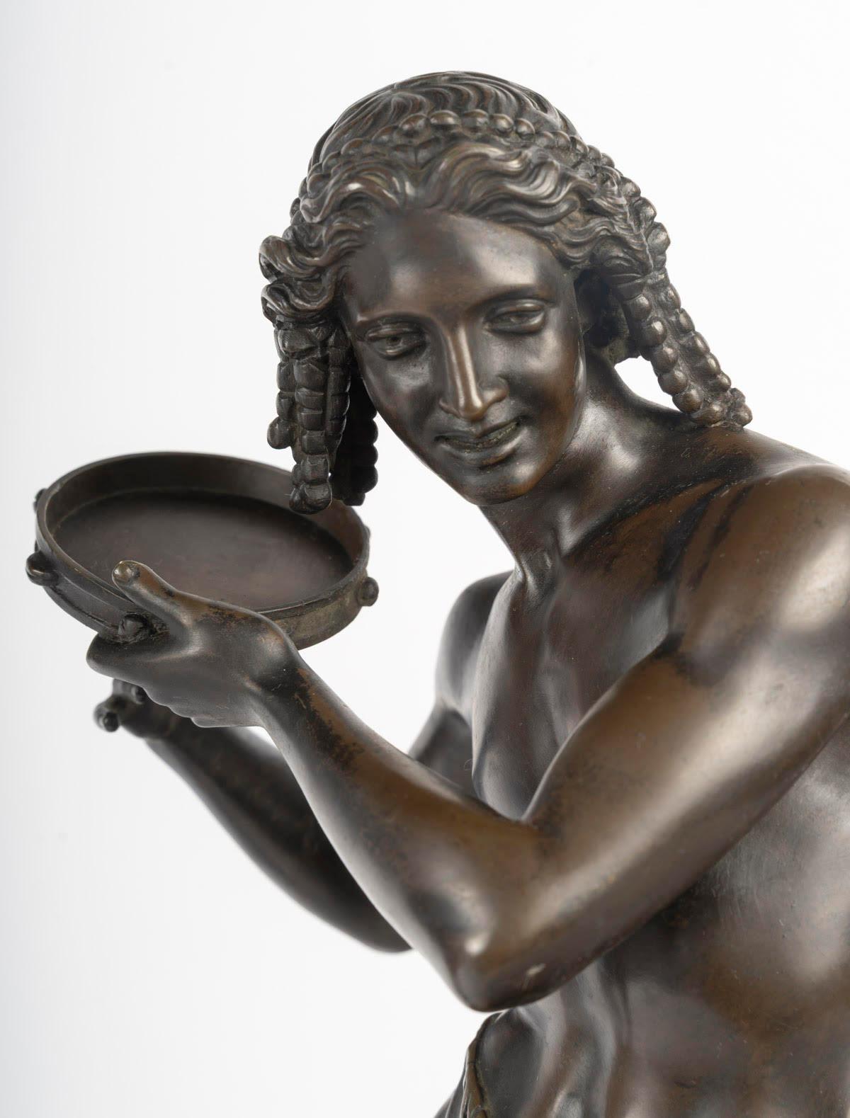 Francese Coppia di sculture di due ballerine napoletane in bronzo di Francisque Duret. in vendita