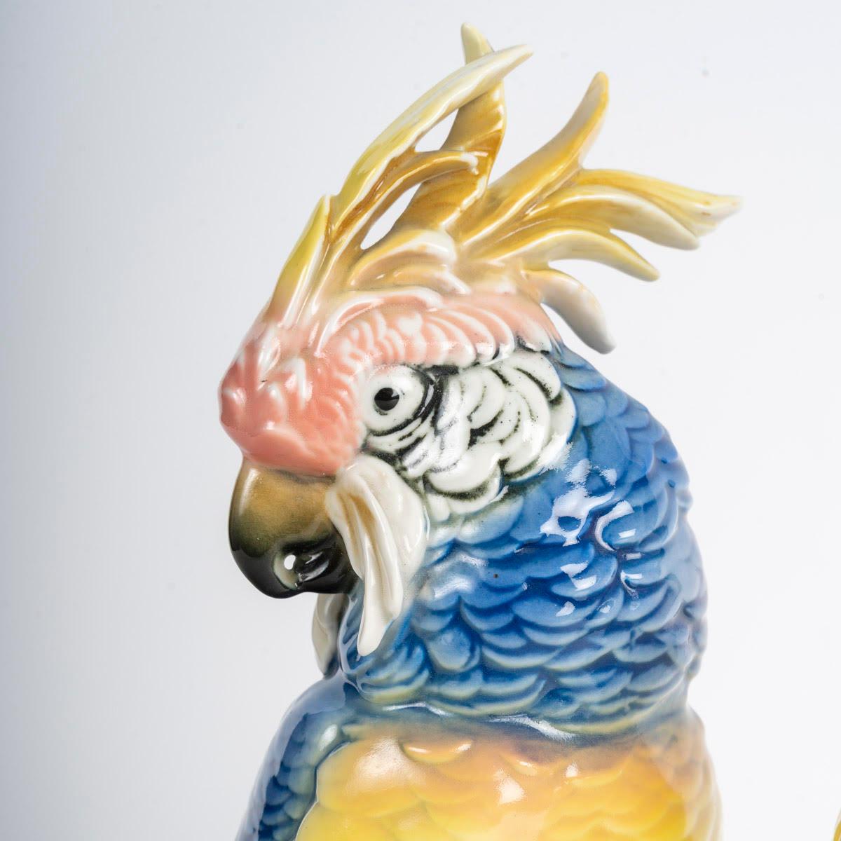 Coppia di sculture raffiguranti pappagalli, inizio XX secolo. In condizioni buone in vendita a Saint-Ouen, FR