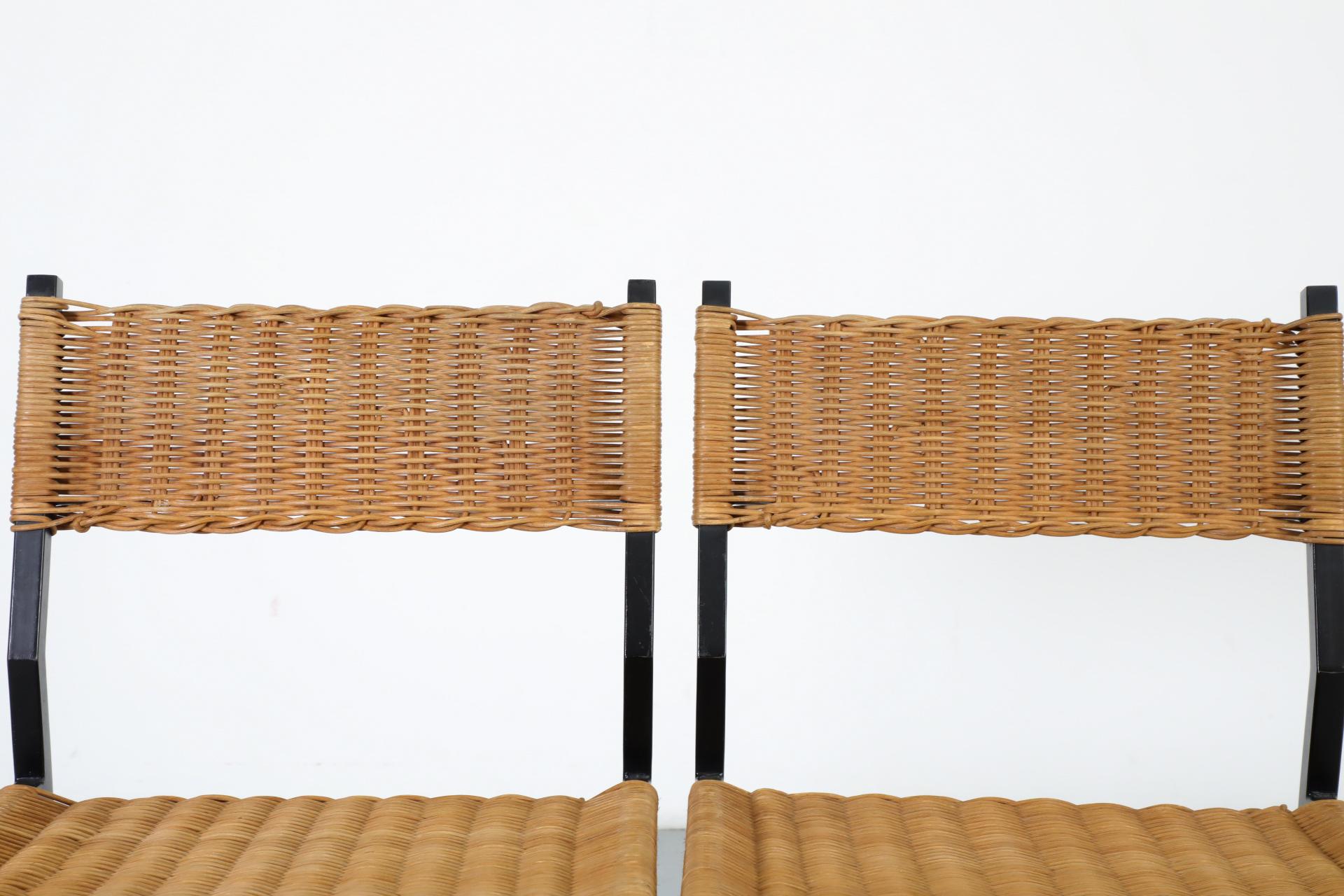 Paar Rattan-Esszimmerstühle „SE 05“ von Martin Visser für 't Spectrum, 1960 im Angebot 2