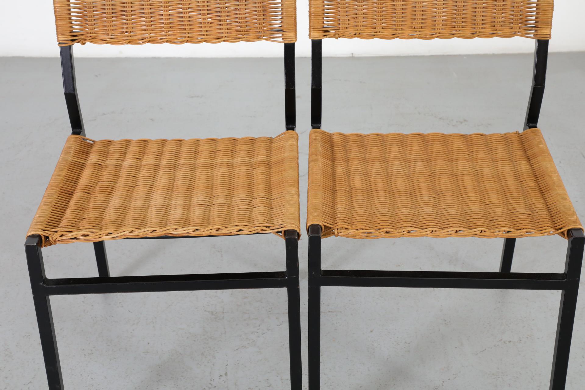 Paar Rattan-Esszimmerstühle „SE 05“ von Martin Visser für 't Spectrum, 1960 im Angebot 3