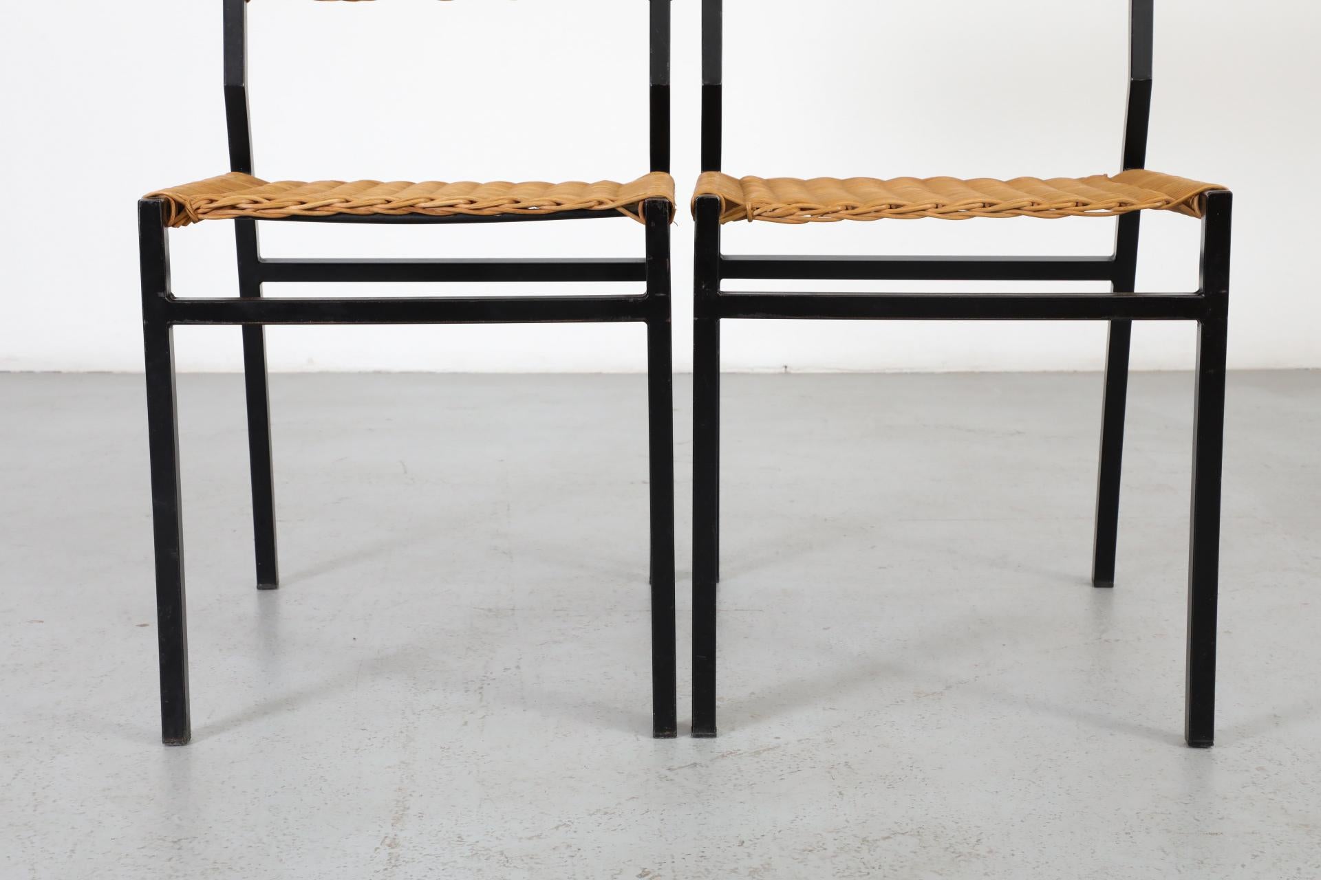 Paar Rattan-Esszimmerstühle „SE 05“ von Martin Visser für 't Spectrum, 1960 im Angebot 4