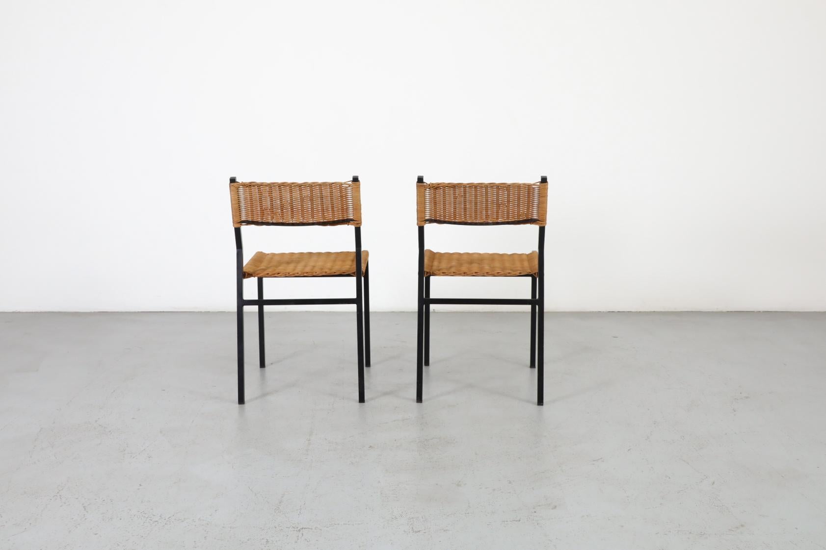 Paar Rattan-Esszimmerstühle „SE 05“ von Martin Visser für 't Spectrum, 1960 (20. Jahrhundert) im Angebot