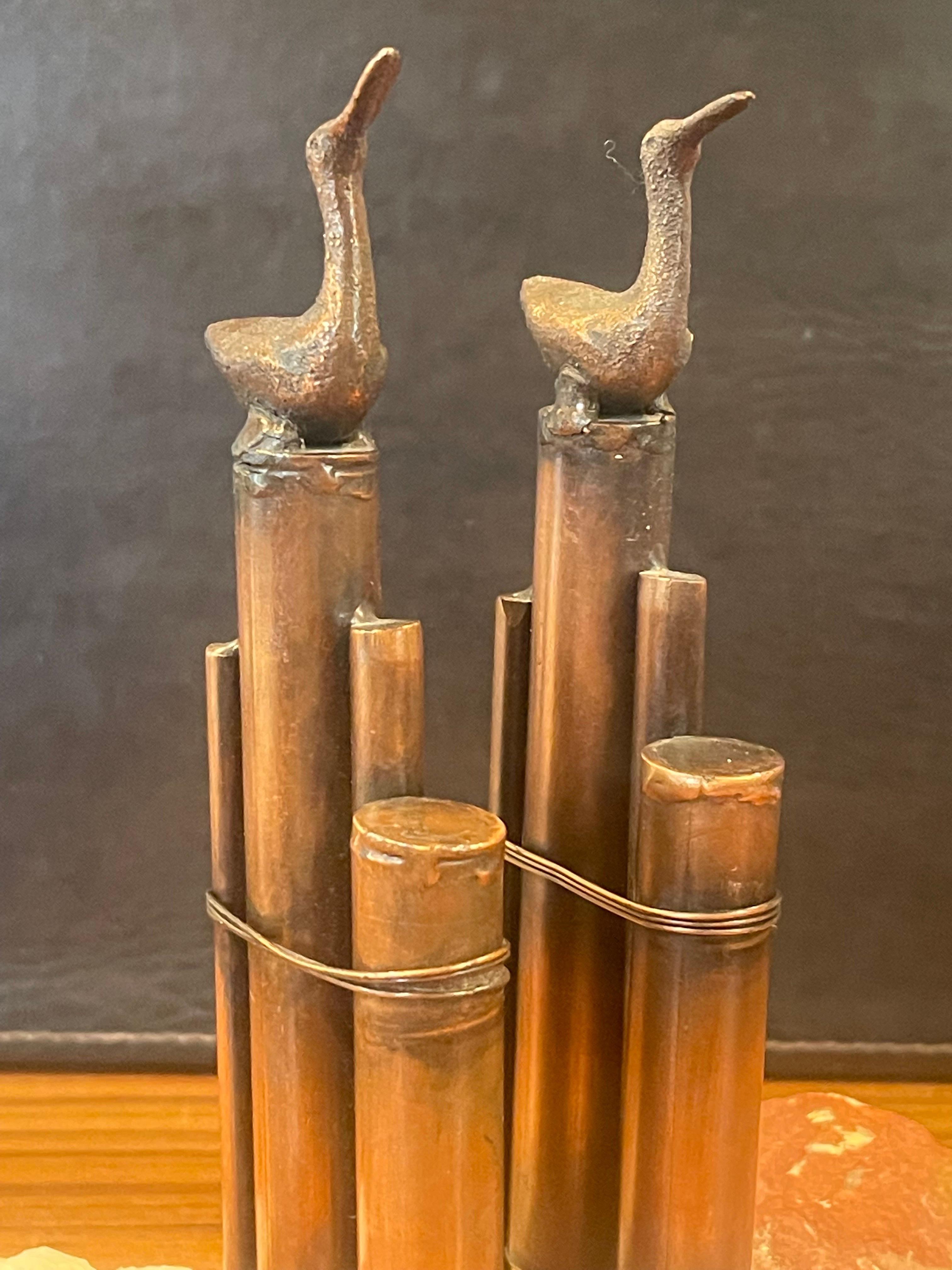 Paire de serre-livres en pylon représentant des oiseaux de mer sur l'océan, par Curtis Jere pour Artisan House en vente 4