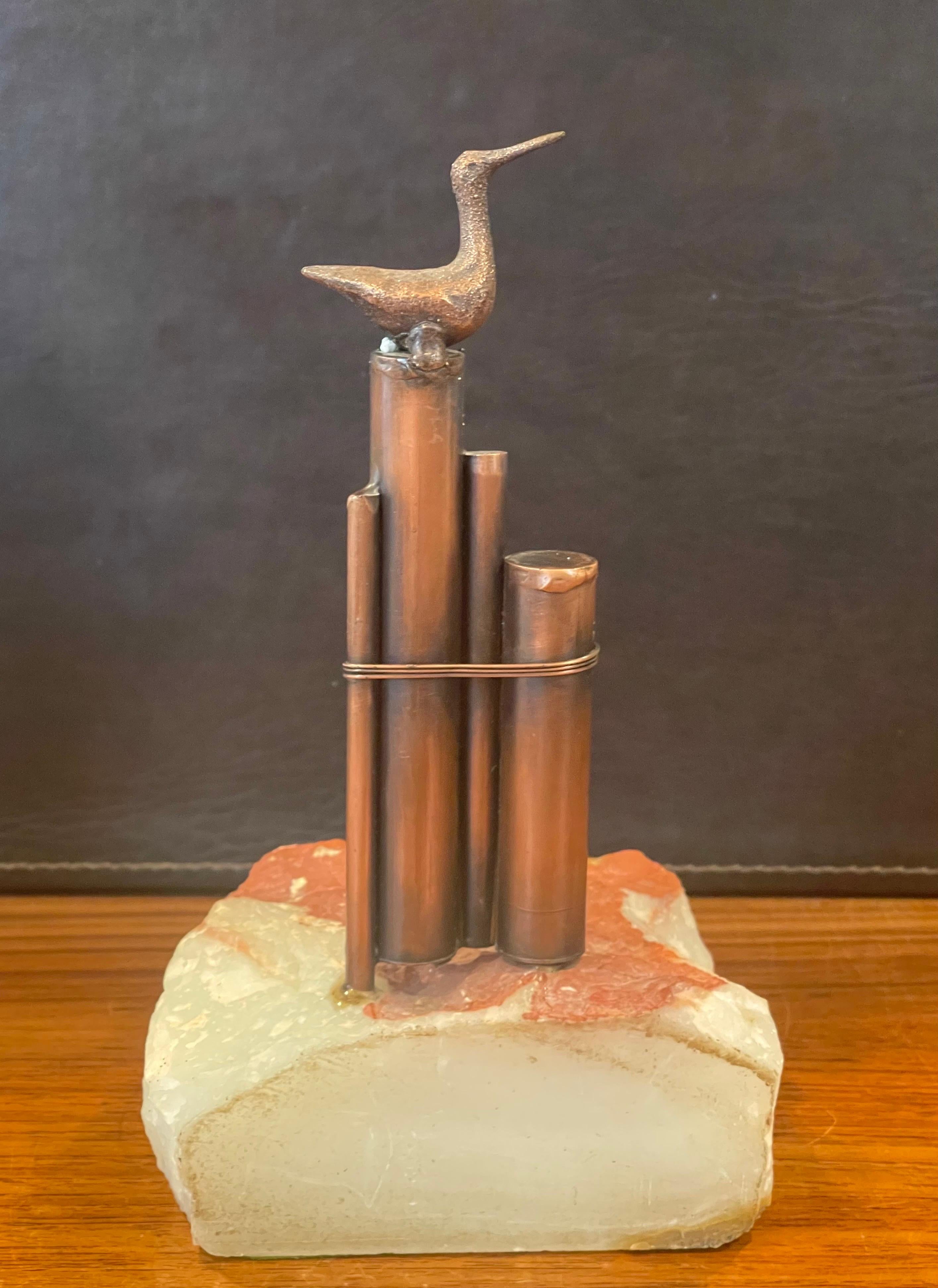 Mid-Century Modern Pair of Sea Birds on Ocean Pylon Bookends by Curtis Jere for Artisan House For Sale
