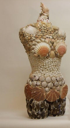 Pair of Sea Shell Decorated Female and Male Busts