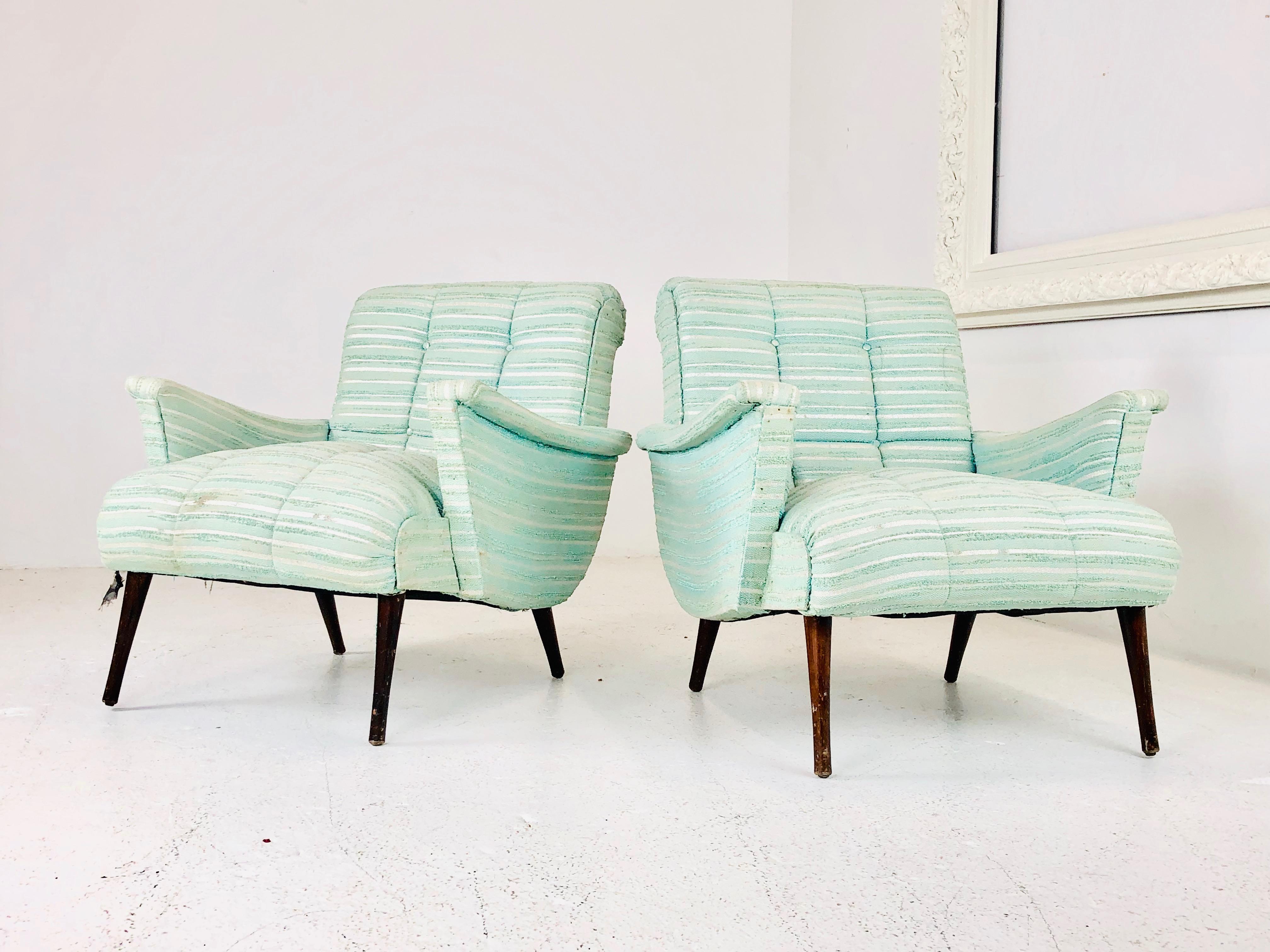Pair of Seafoam Green Midcentury Lounge Chairs at 1stDibs seafoam