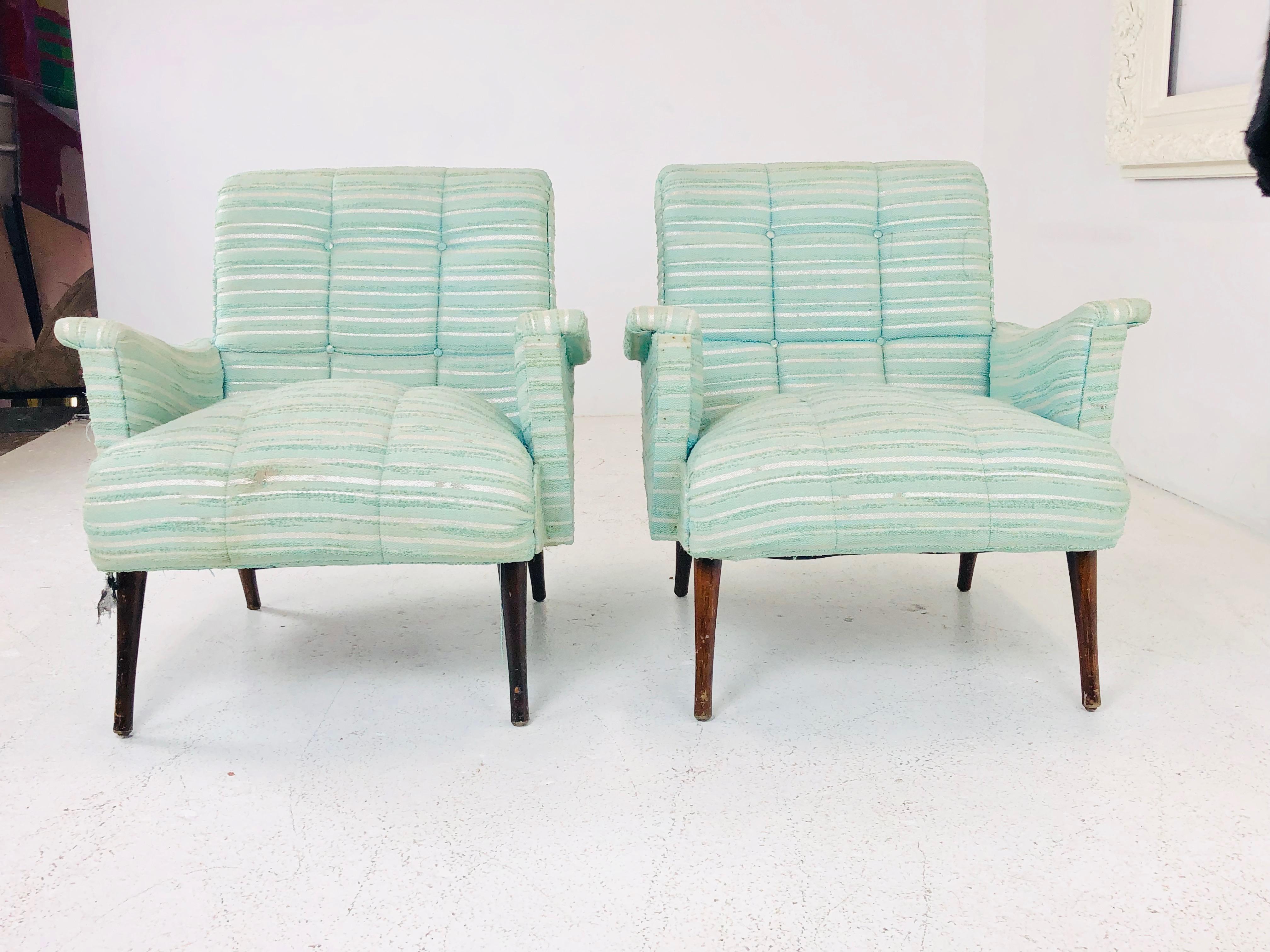 Pair of Seafoam Green Midcentury Lounge Chairs at 1stDibs seafoam