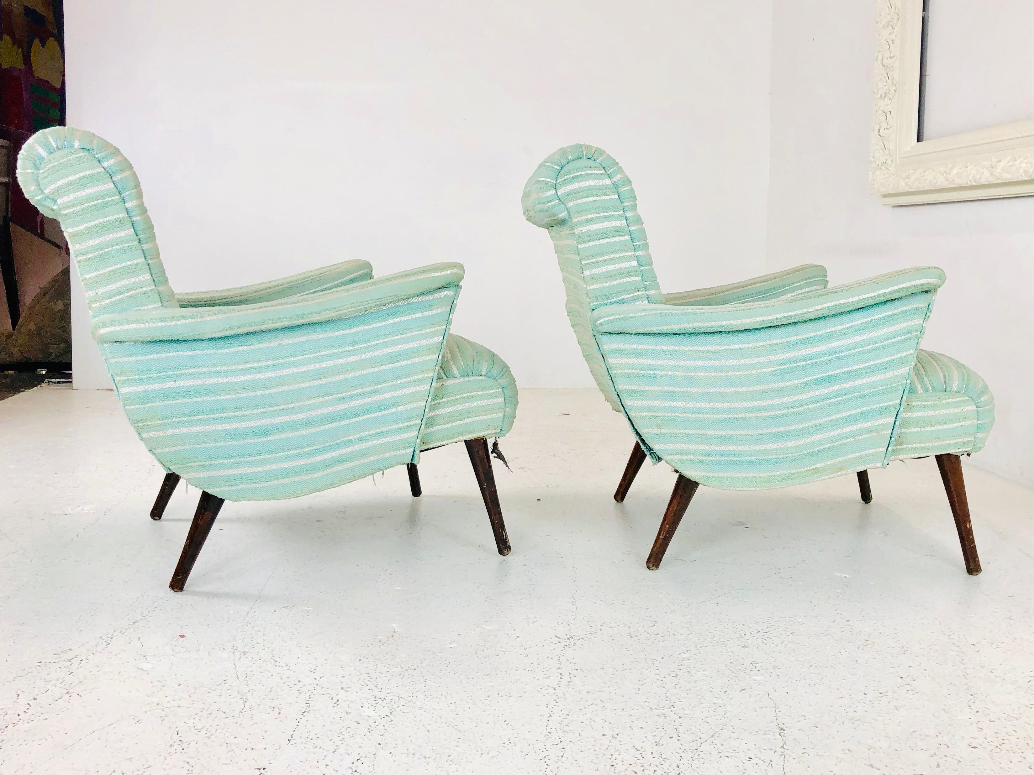 Pair of Seafoam Green Midcentury Lounge Chairs at 1stDibs seafoam