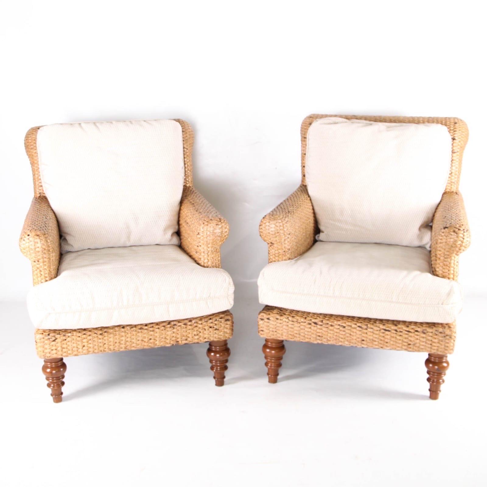 Paire de chaises bergères en gazon de mer en vente 5