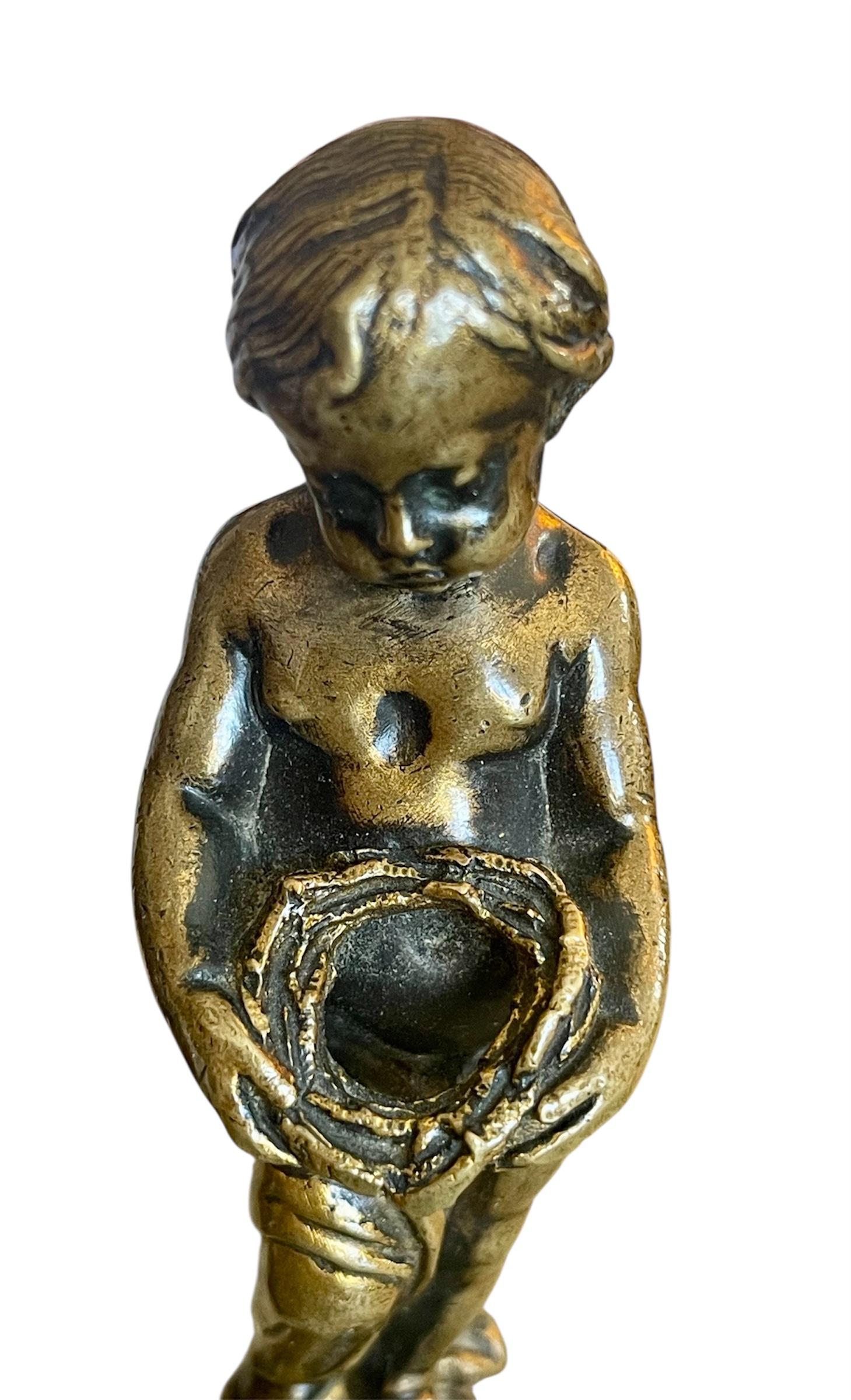 XIX secolo Pair Of Seals, The Child With The Bird And The Child With The Empty Nest in vendita