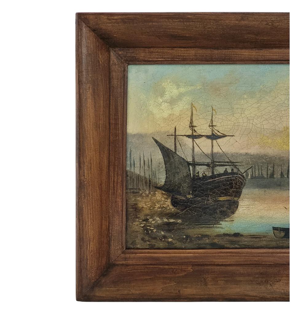Peinture Paire de marines (huile sur toile) dans le style des écoles hollandaises du XVIIe siècle en vente