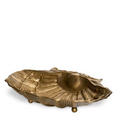 Pair of Seashell Decorative Bowls Vintage Brass