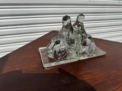 Pair of Seated Woman Molded Glass Bookends