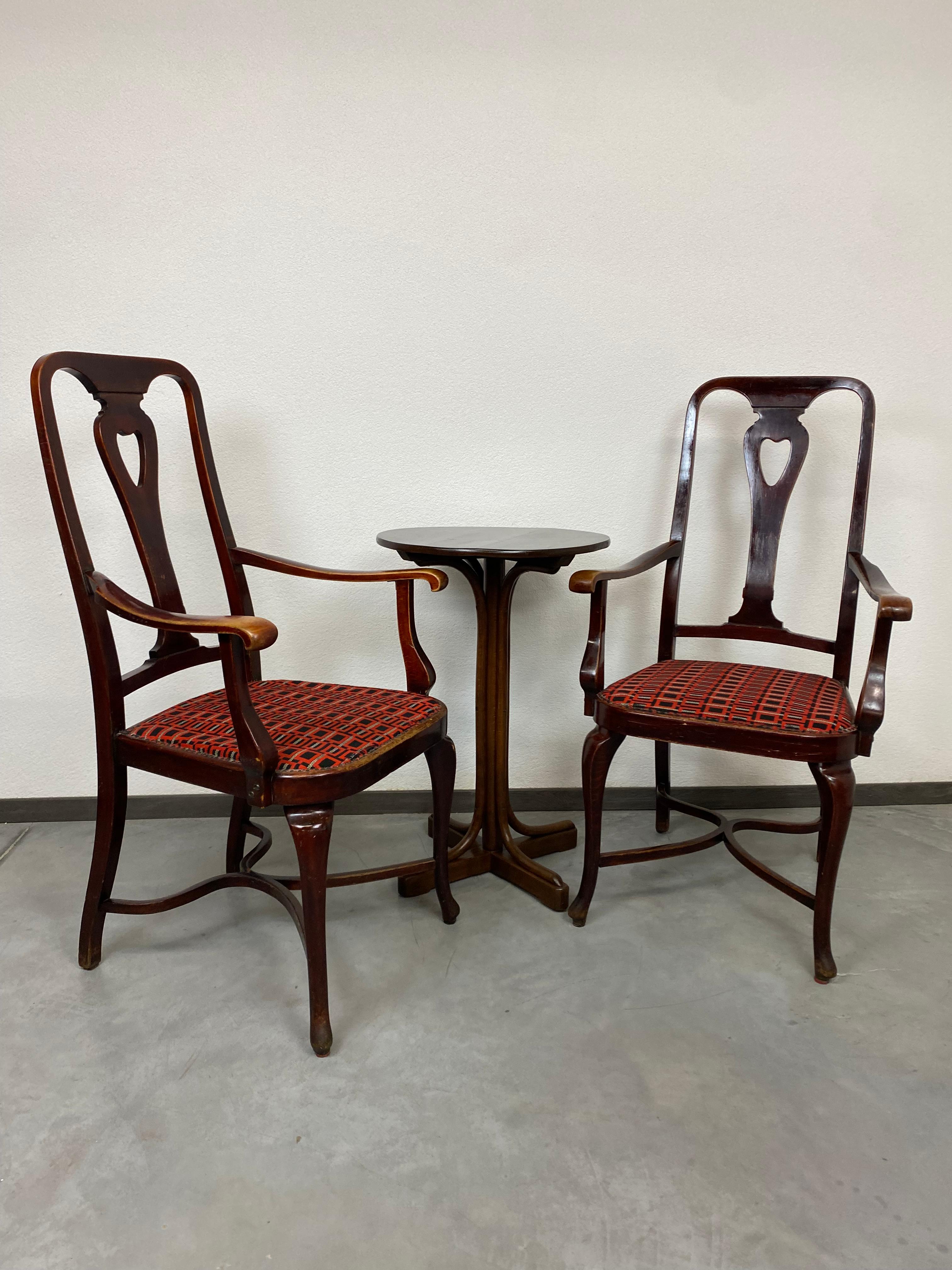 Early 20th Century Pair of Secession Armchairs Atr. Adolf Loos Ex. by Thonet For Sale