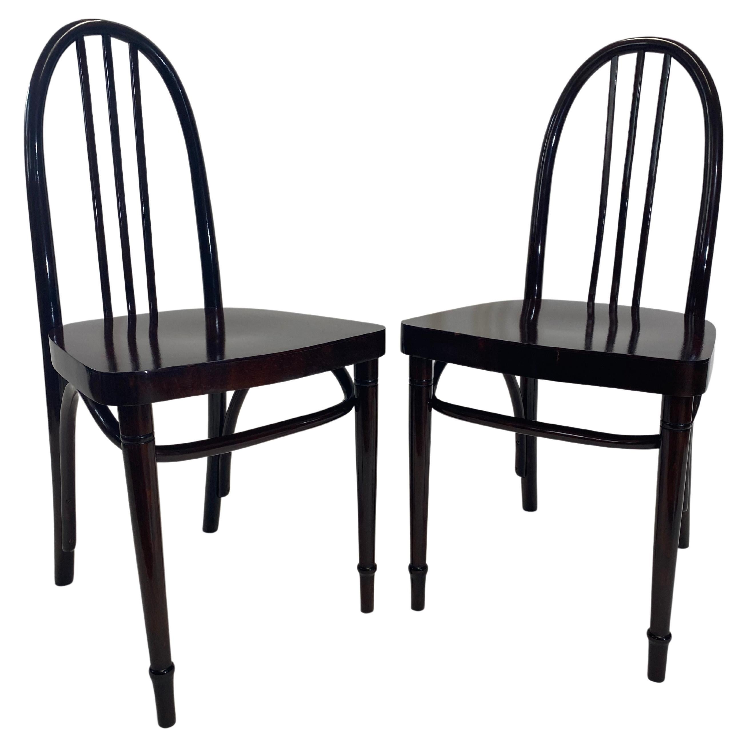 Pair of Secession Josef Hoffmann Chairs Ex. by Thonet