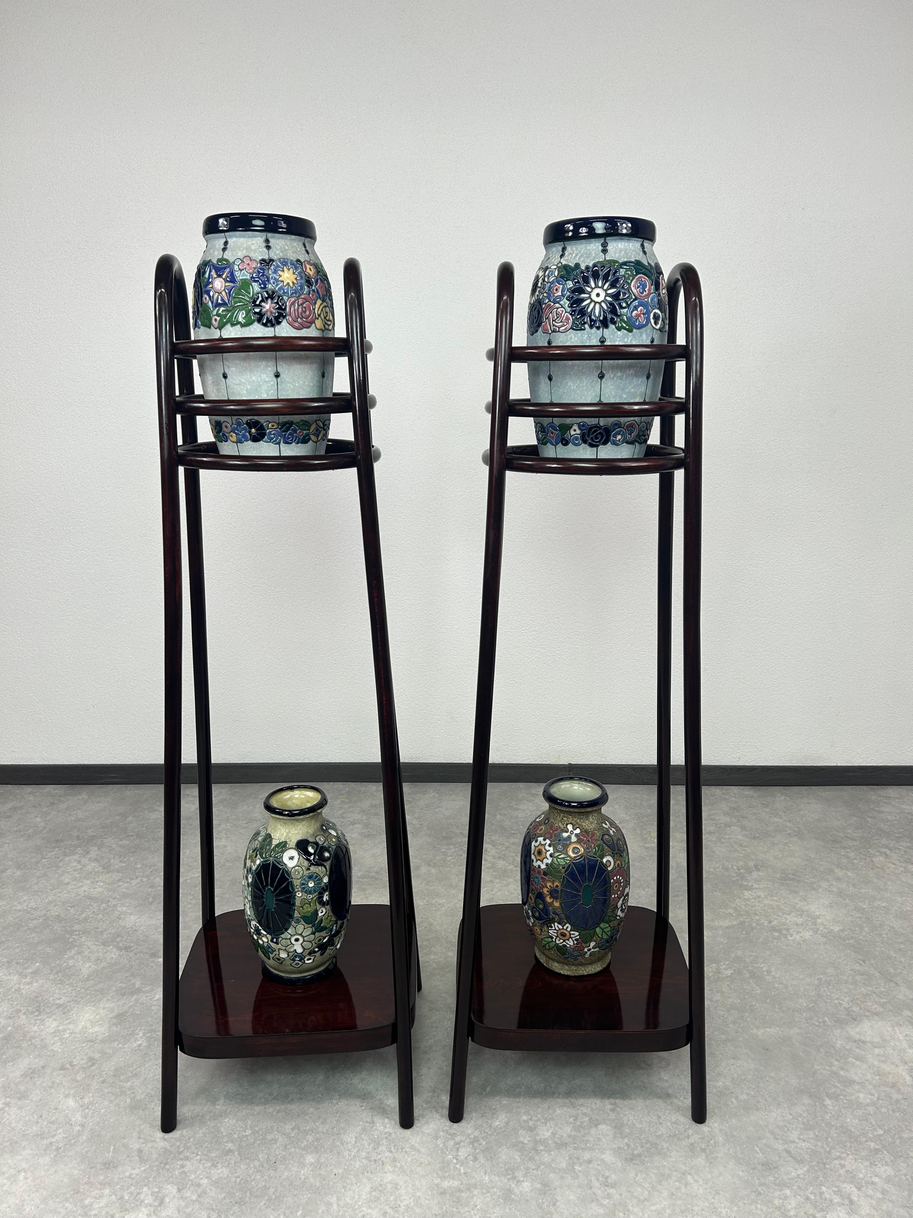 Vienna Secession Pair of secession plant stands no.1109 by J&J Kohn For Sale