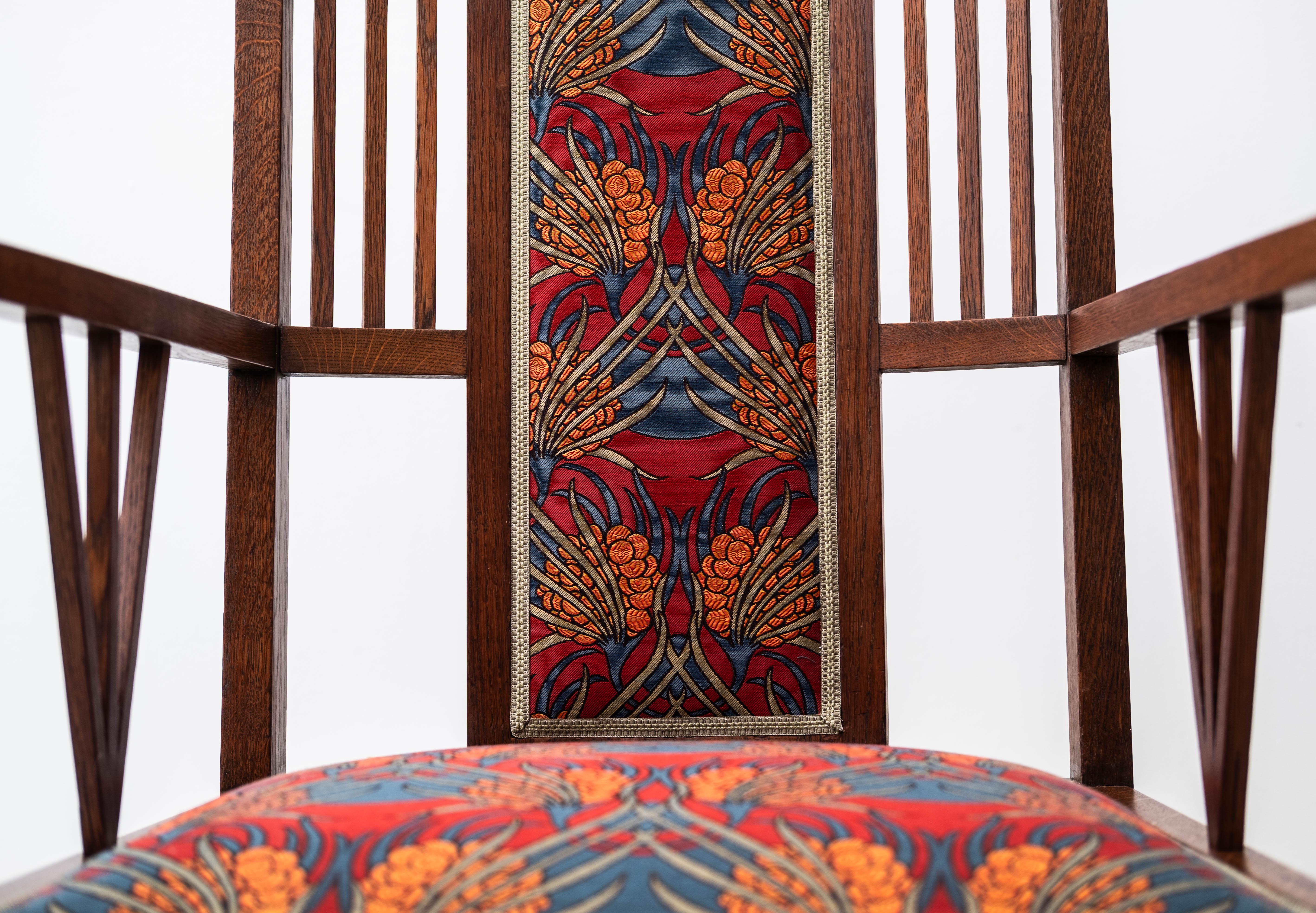 Paar sezessionistische Sessel Joseph Maria Olbrich Friedrich Otto Schmidt 1898 im Angebot 1