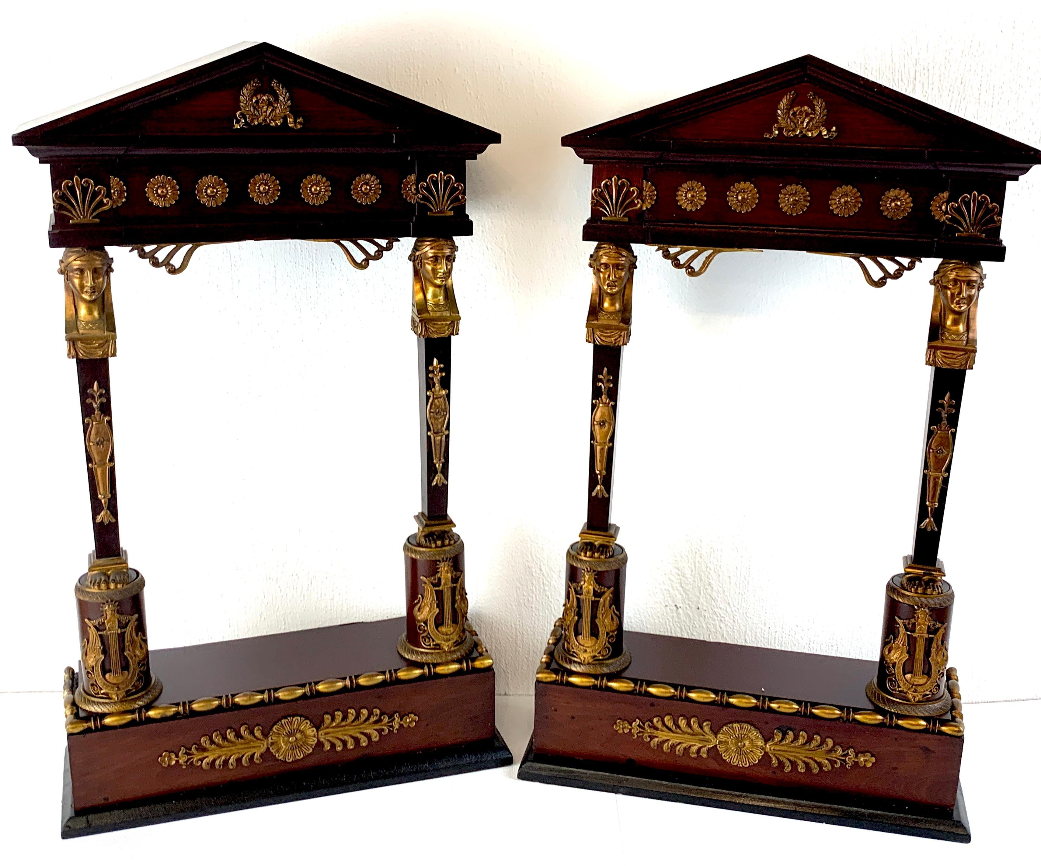 Pair of Second Empire Caryatid Wall Ormolu Mounted Wall Shelves For Sale 7