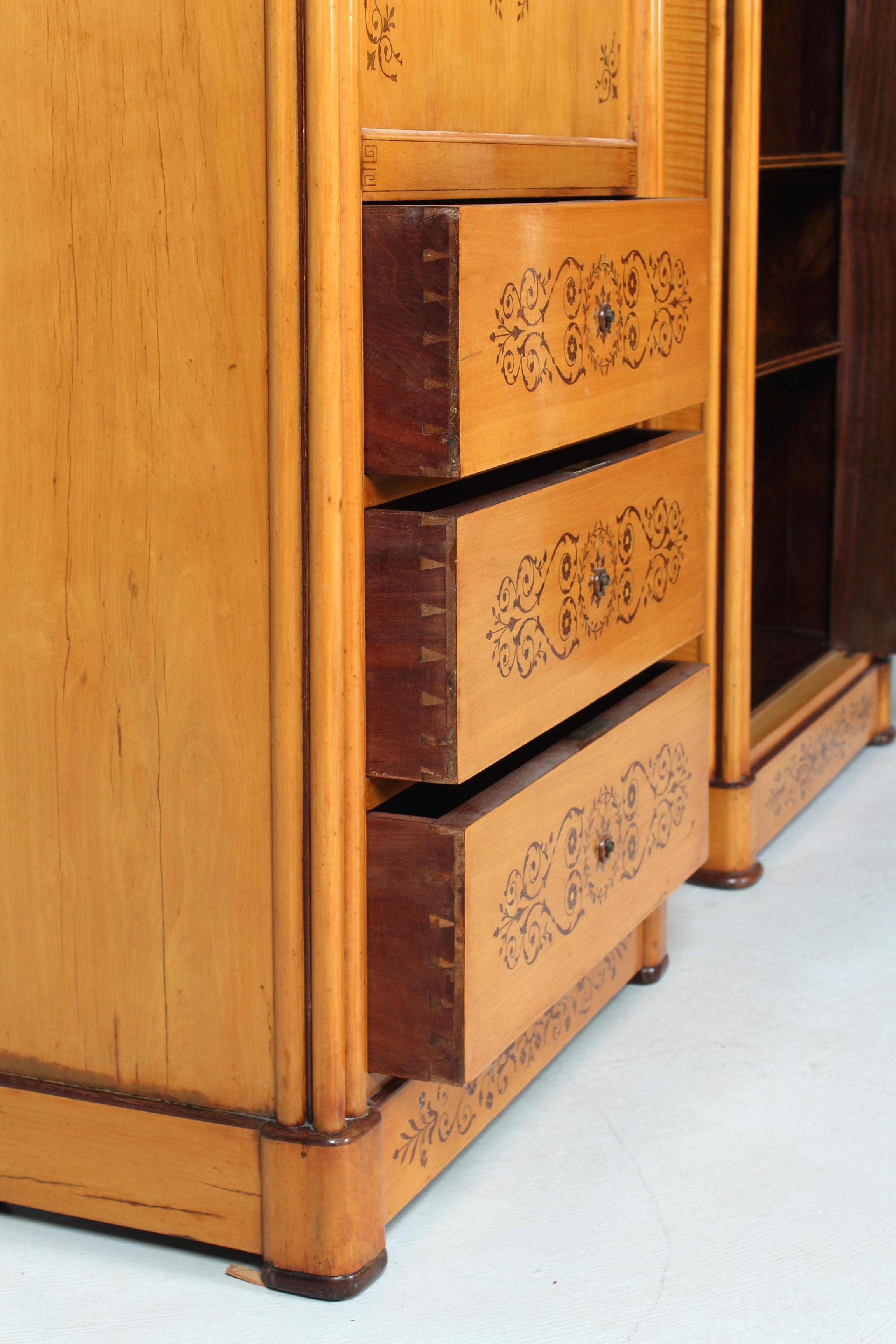 Pair of Secretaire and Cupboard, Epoche Charles X, France, circa 1830 For Sale 5