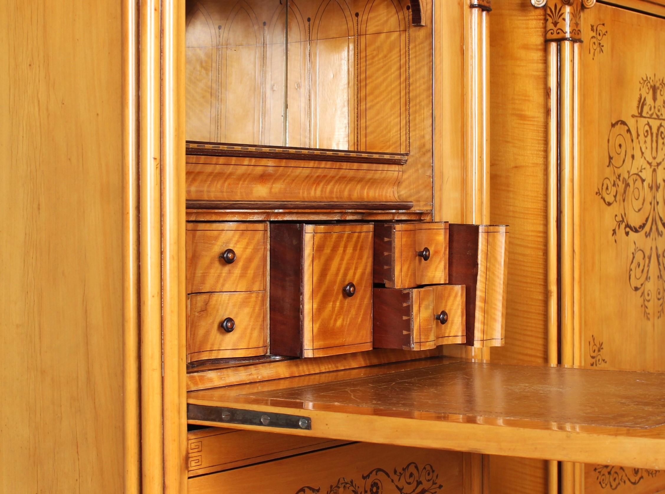 Mid-19th Century Pair of Secretaire and Cupboard, Epoche Charles X, France, circa 1830 For Sale