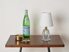 Coppia di lampade da tavolo floreali in vetro di Murano Seguso "Bullicante", Italia, anni '50