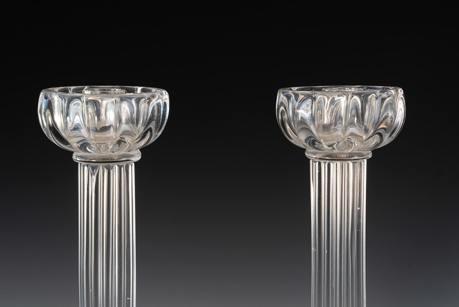 Italian Pair of Seguso Candlesticks 2 by John Loring of Tiffany & Co. For Sale