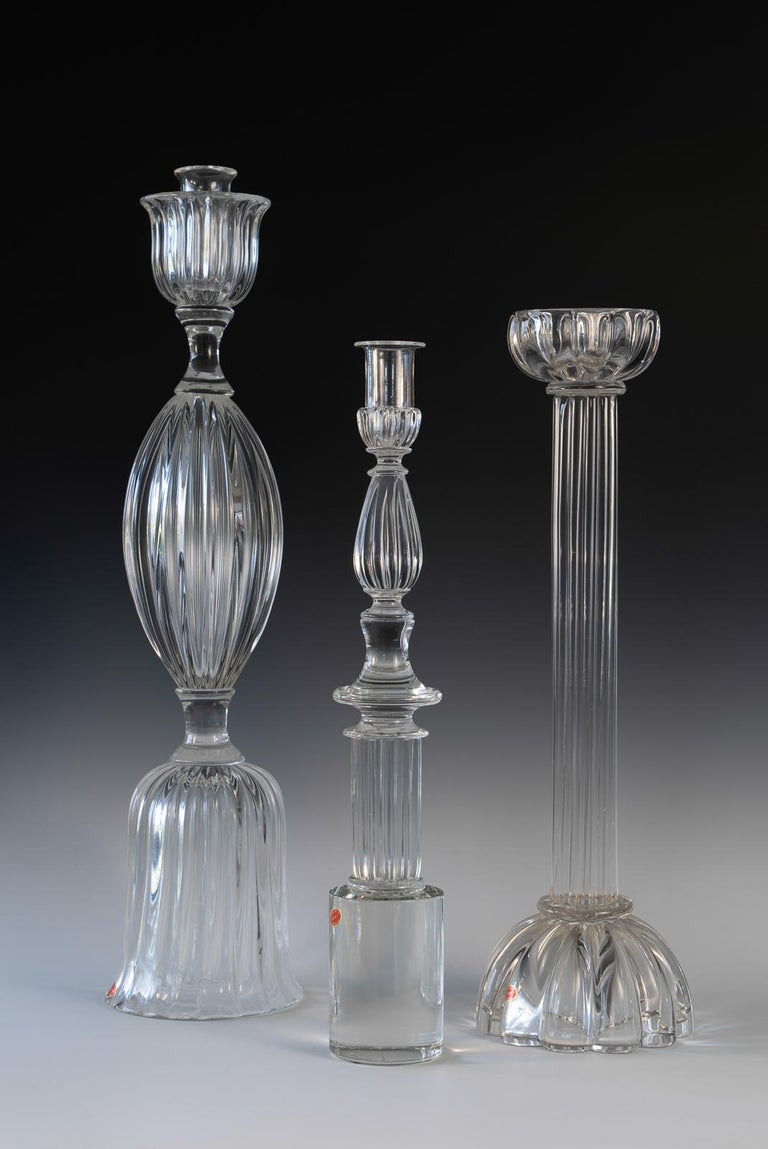 Murano Glass Pair of Seguso Candlesticks 3 by John Loring of Tiffany & Co. For Sale
